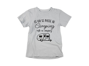 T-Shirt Ce qui se passe au camping, reste au camping-Simplement Vrai Boutique Made In Québec