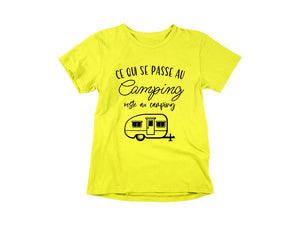 T-Shirt Ce qui se passe au camping, reste au camping-Simplement Vrai Boutique Made In Québec