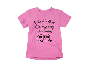 T-Shirt Ce qui se passe au camping, reste au camping-Simplement Vrai Boutique Made In Québec