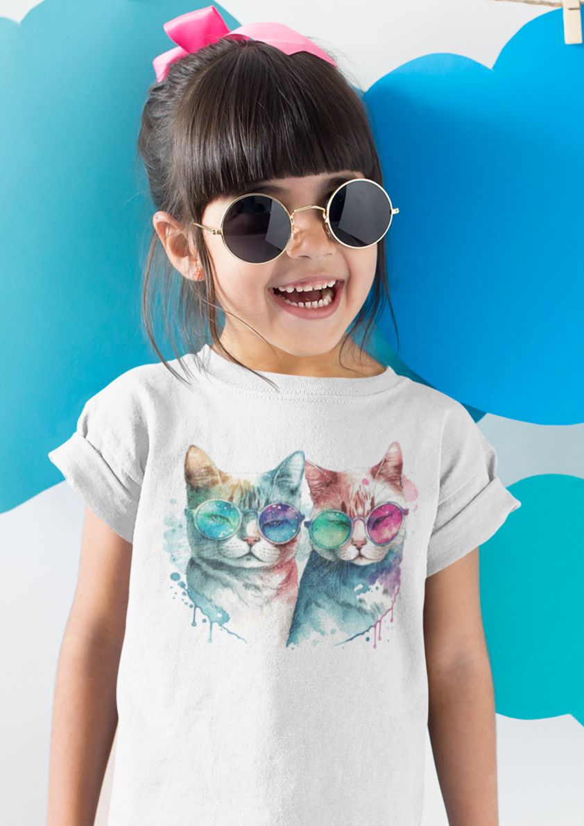 Tee shirt chat discount fille