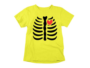 T-Shirt Cœur et squelette-Simplement Vrai Boutique Made In Québec