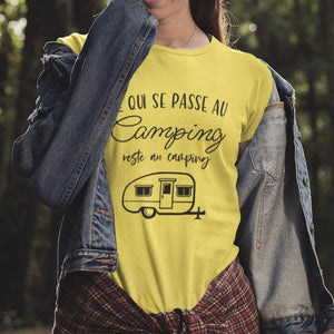 T-Shirt Ce qui se passe au camping, reste au camping-Simplement Vrai Boutique Made In Québec