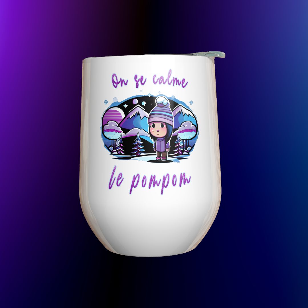 Verre à vin - On se calme le pompom