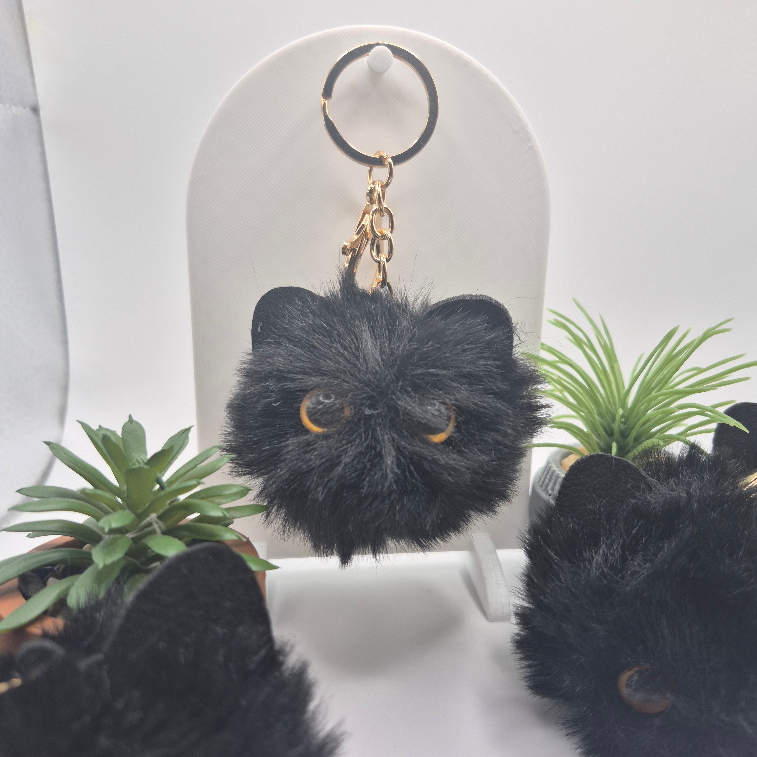 Porte-Clés Chat noir en peluche