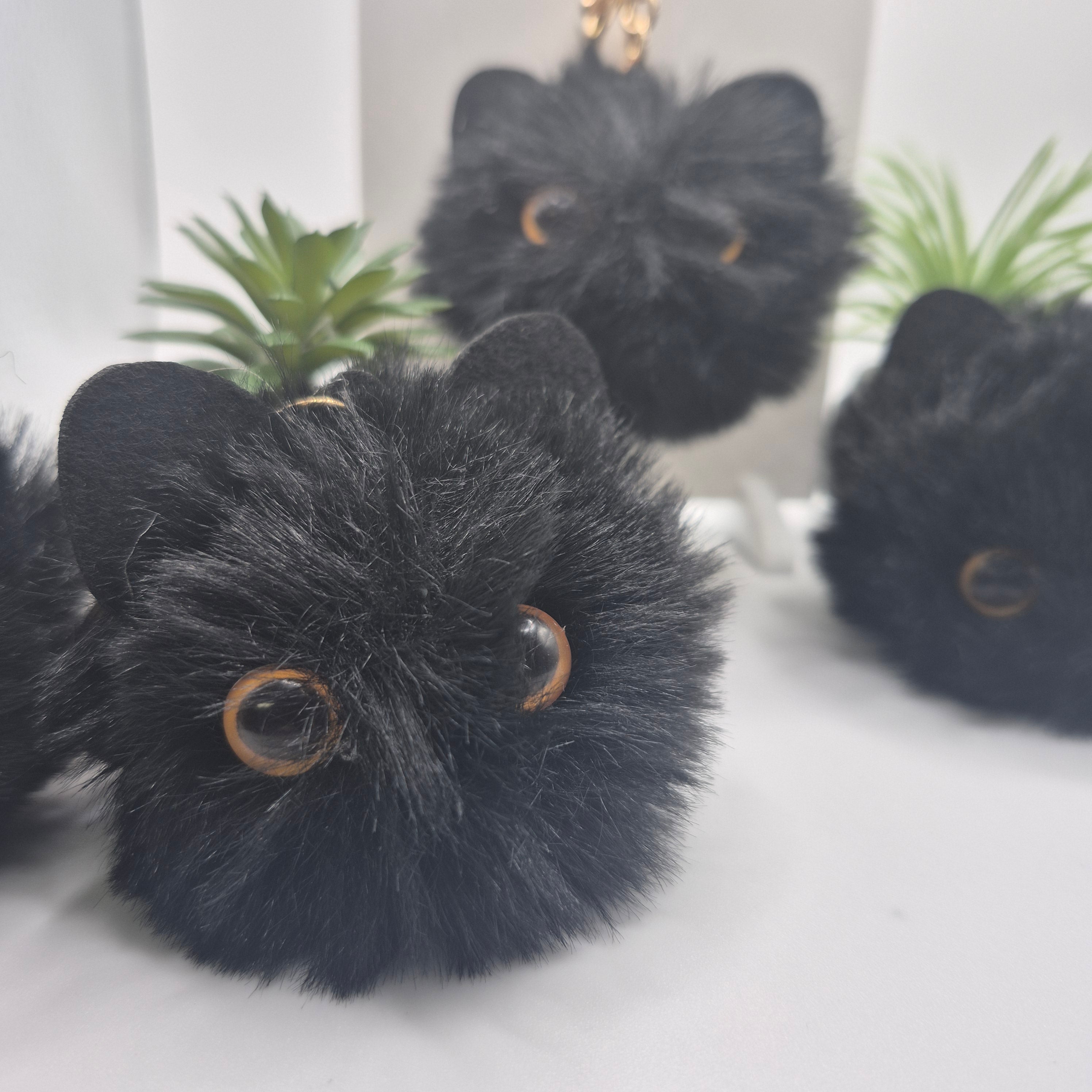 Porte-Clés Chat noir en peluche