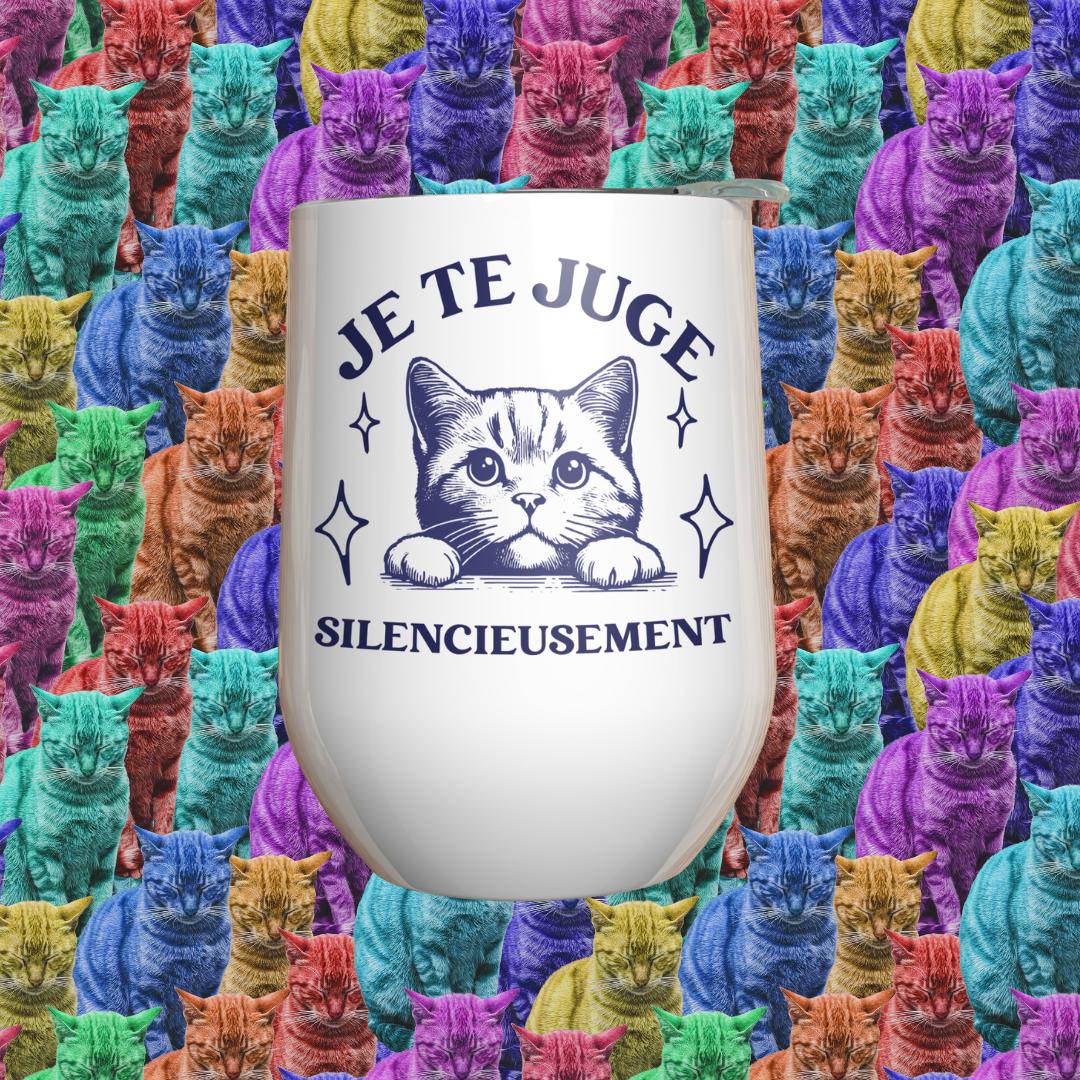 Verre à vin - Je te juge silencieusement Image principale du produit