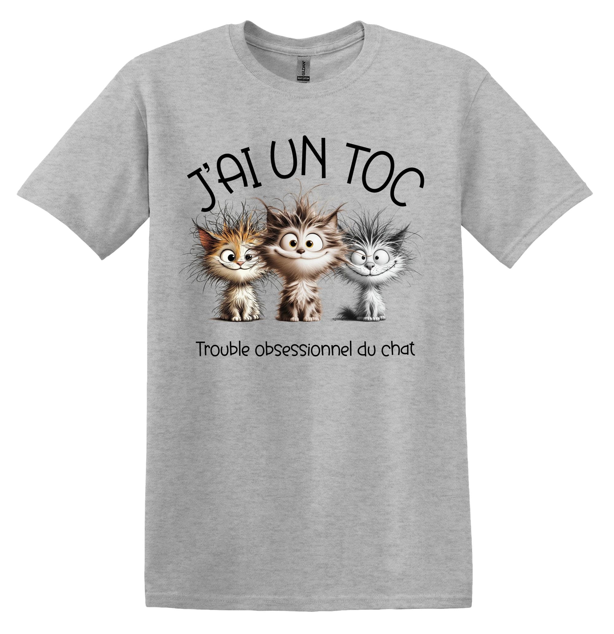 T-Shirt J'ai un TOC ( Trouble obsessionnel du chat )