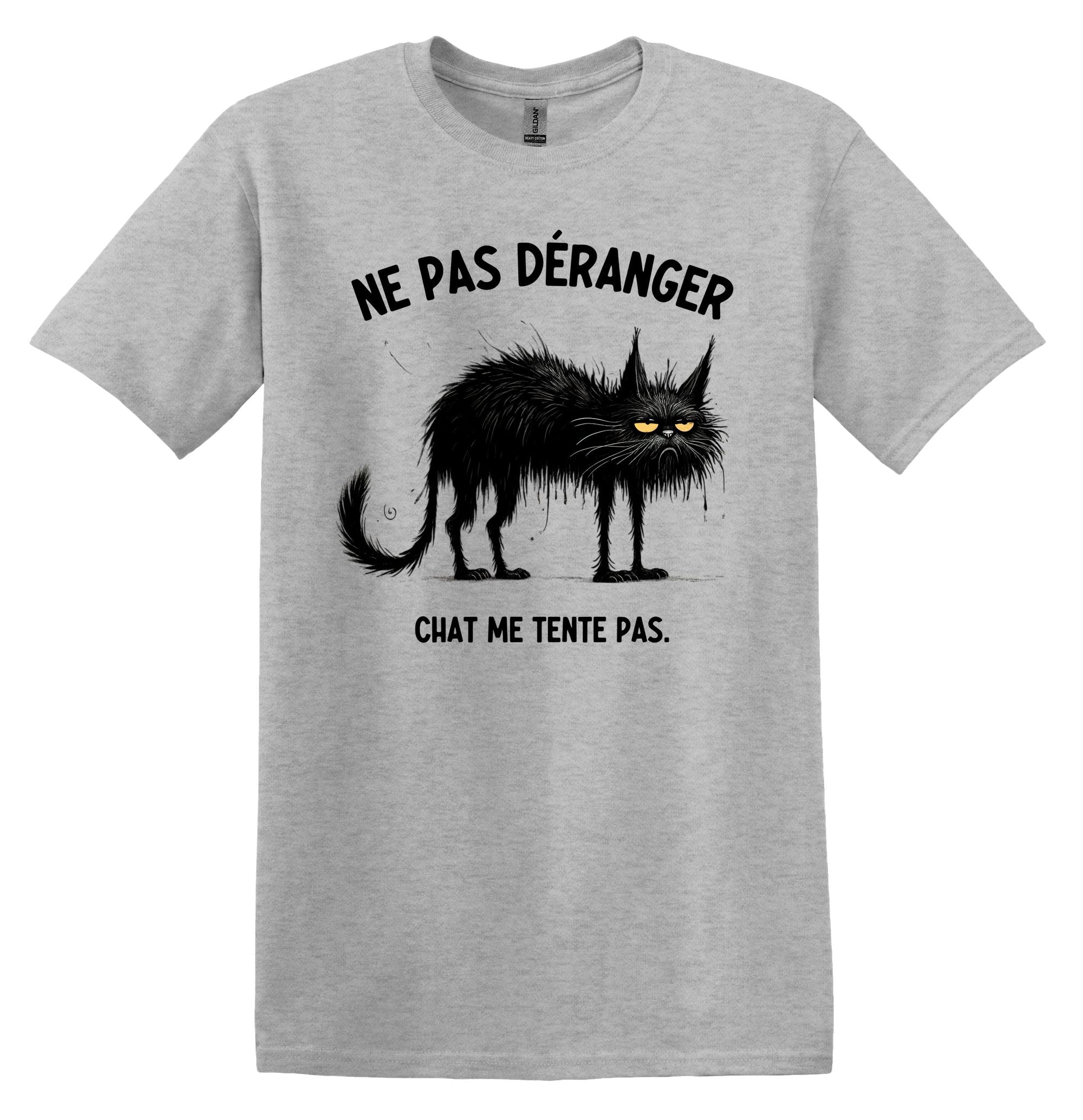 T-Shirt Ne pas déranger, chat me tente pas