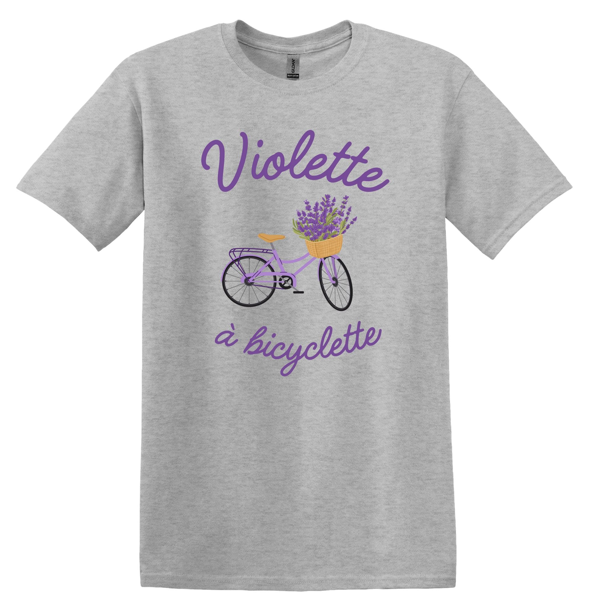 T-Shirt Violette à bicyclette