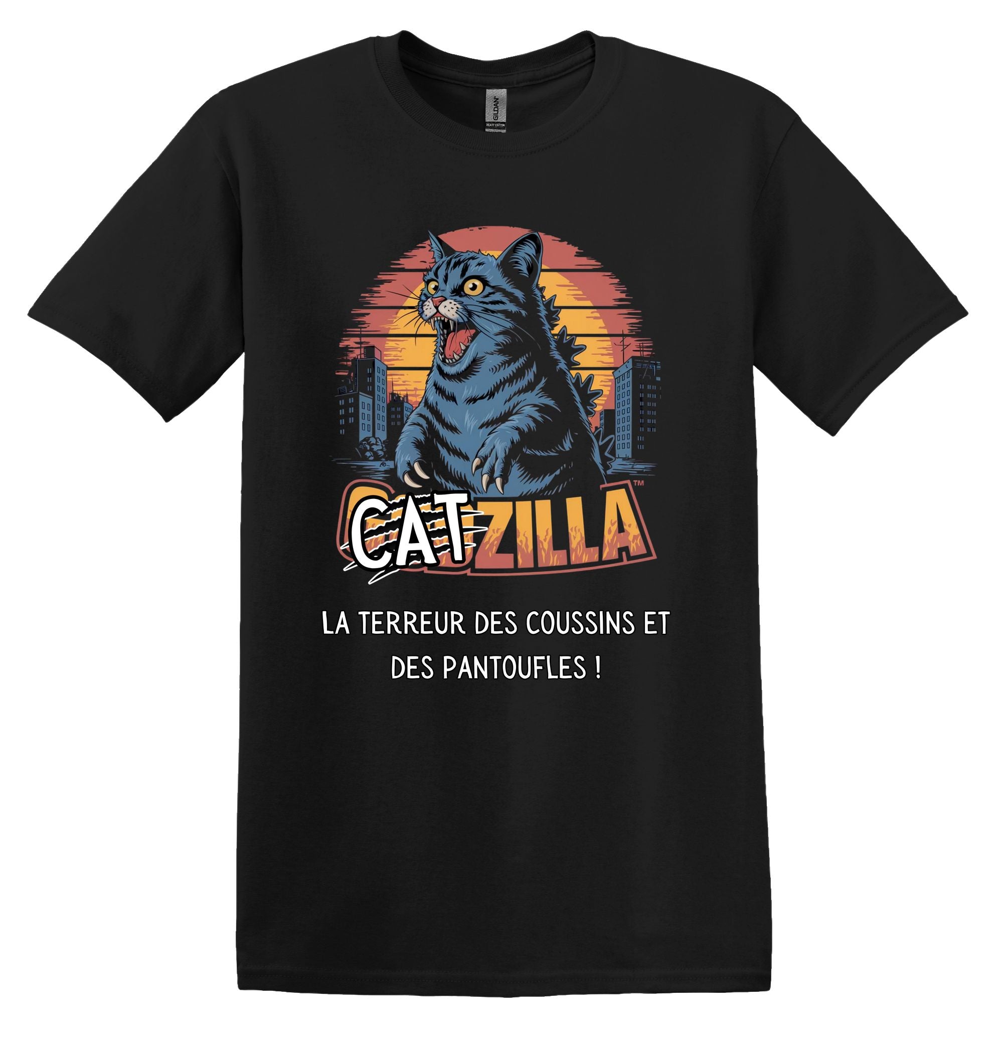 T-Shirt Catzilla la terreur des pantoufles