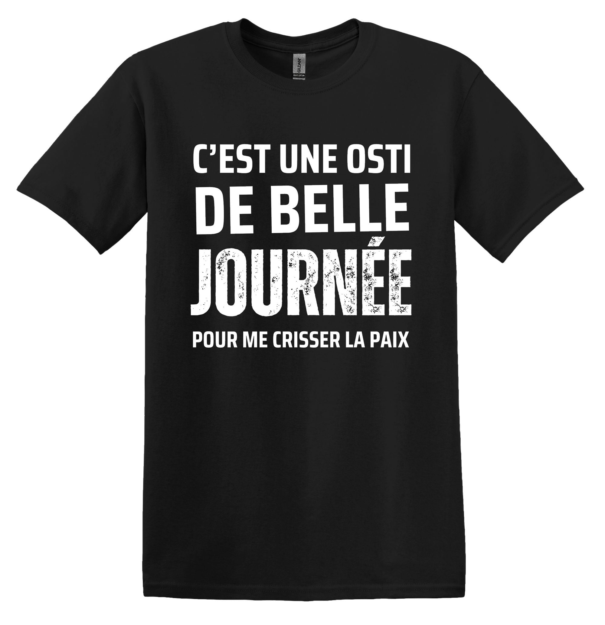 T-Shirt C'est une osti de belle journée pour me crisser la paix