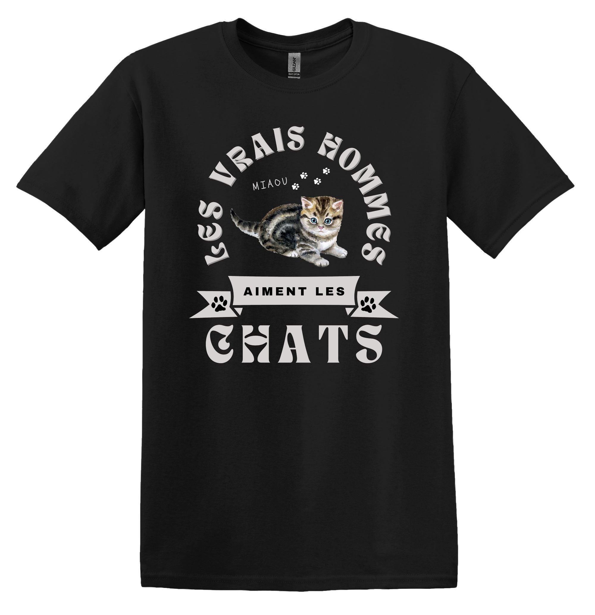 T-Shirt Les vrais hommes aiment les chats