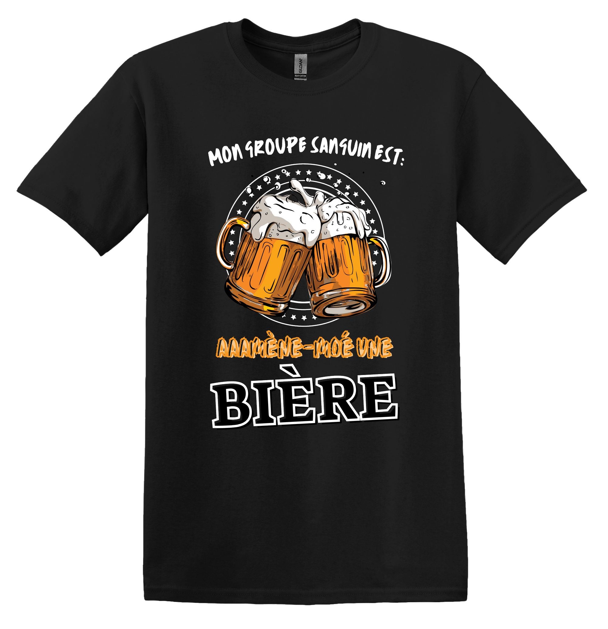 T-Shirt Mon groupe sanguin est Amène-moé une bière