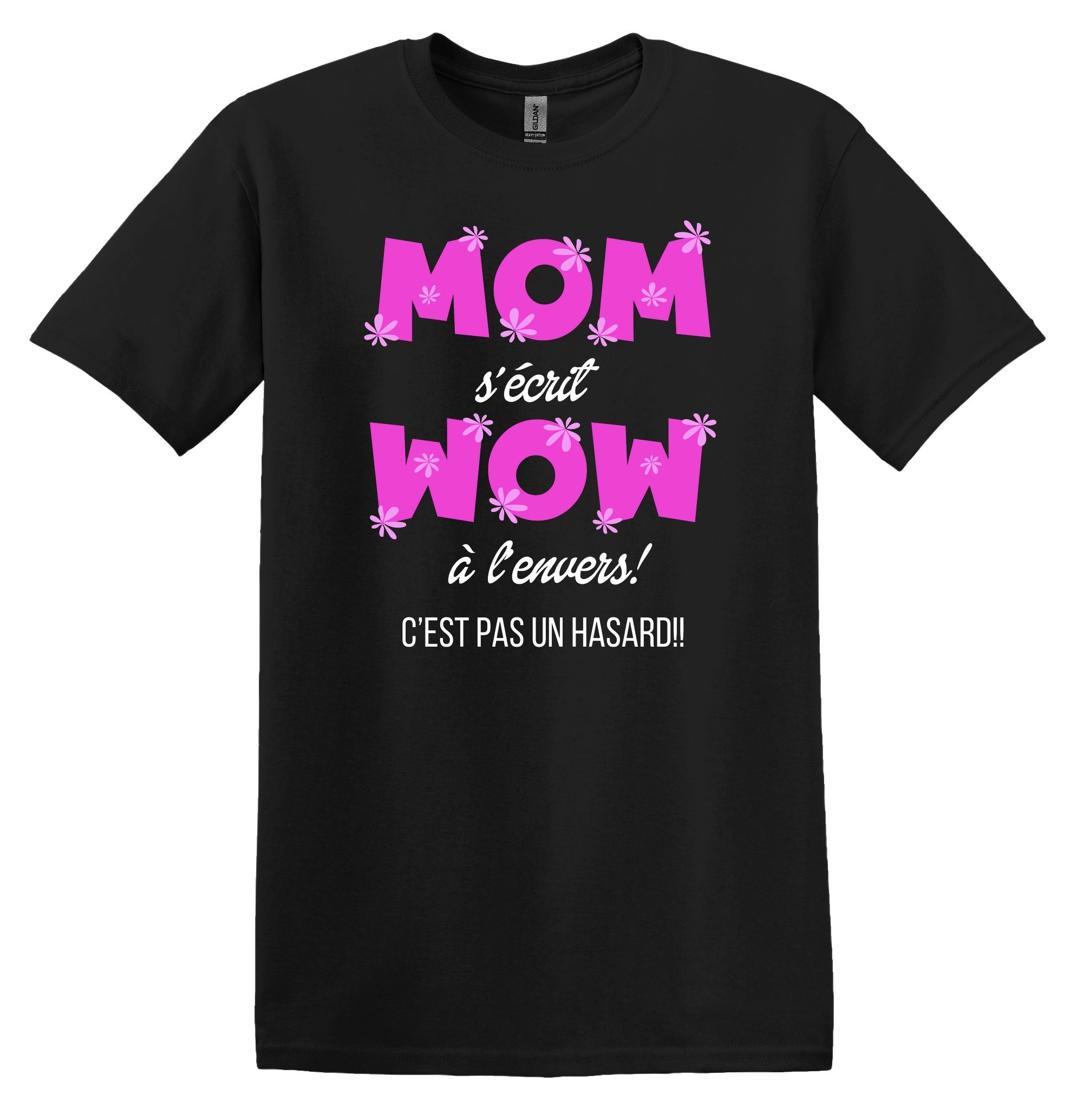 T-Shirt Mom s'écrit Wow à l'envers