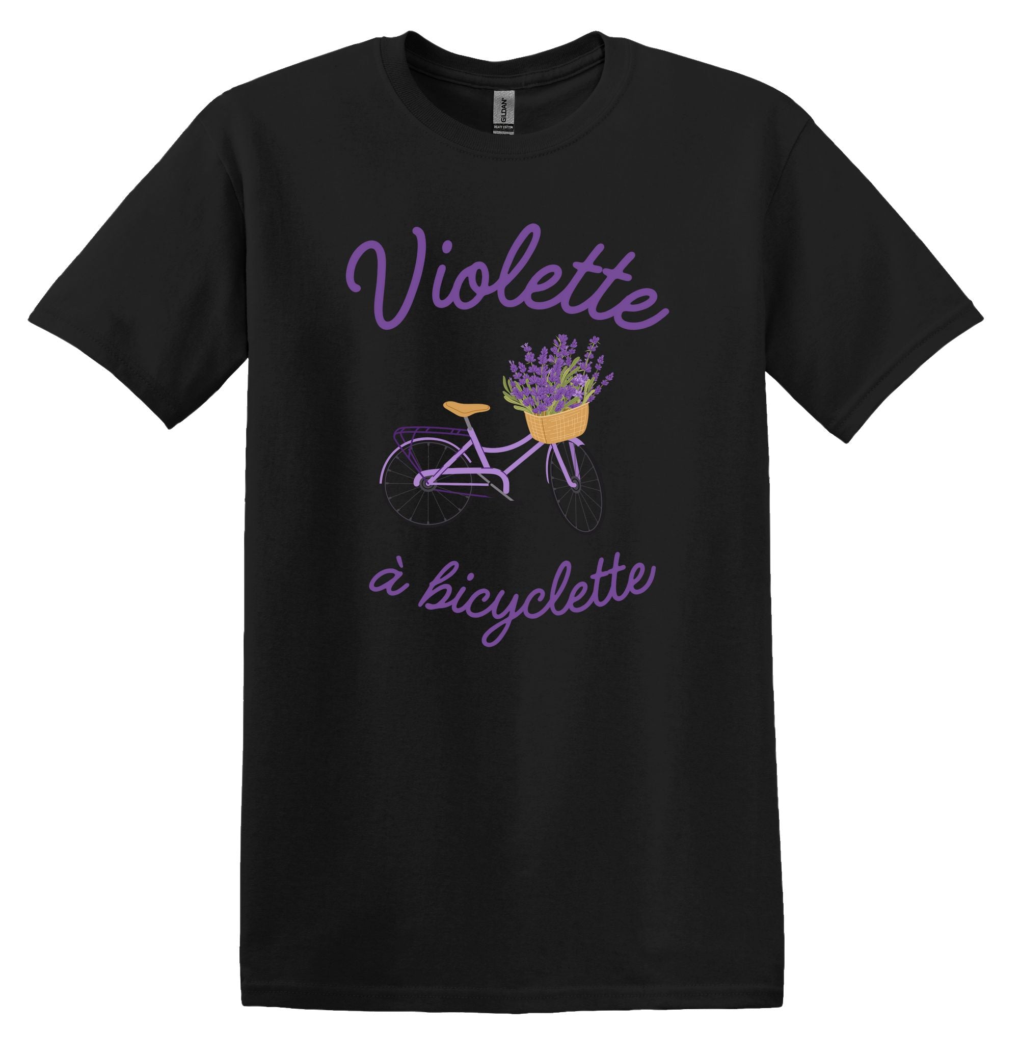 T-Shirt Violette à bicyclette
