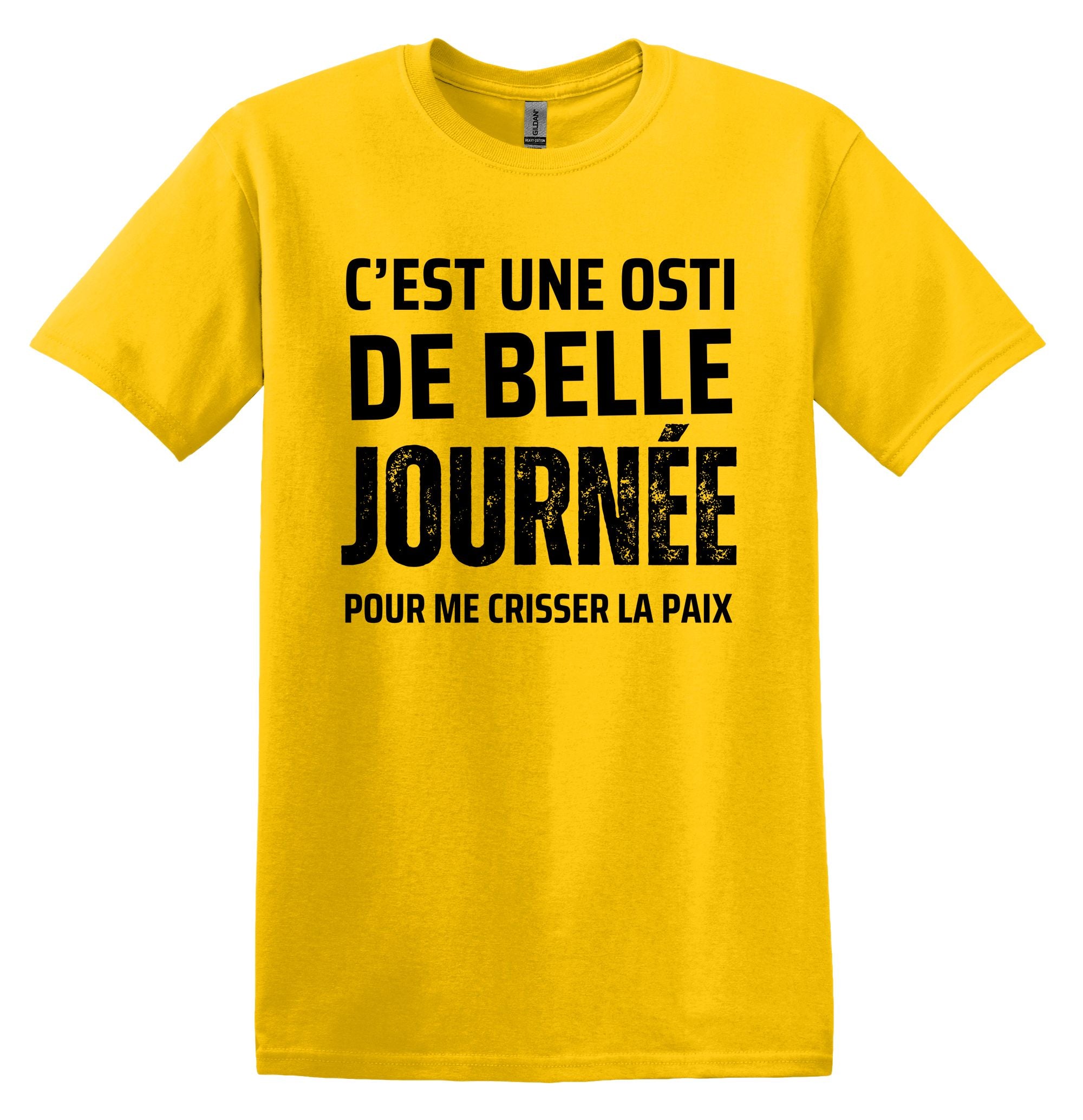 T-Shirt C'est une osti de belle journée pour me crisser la paix