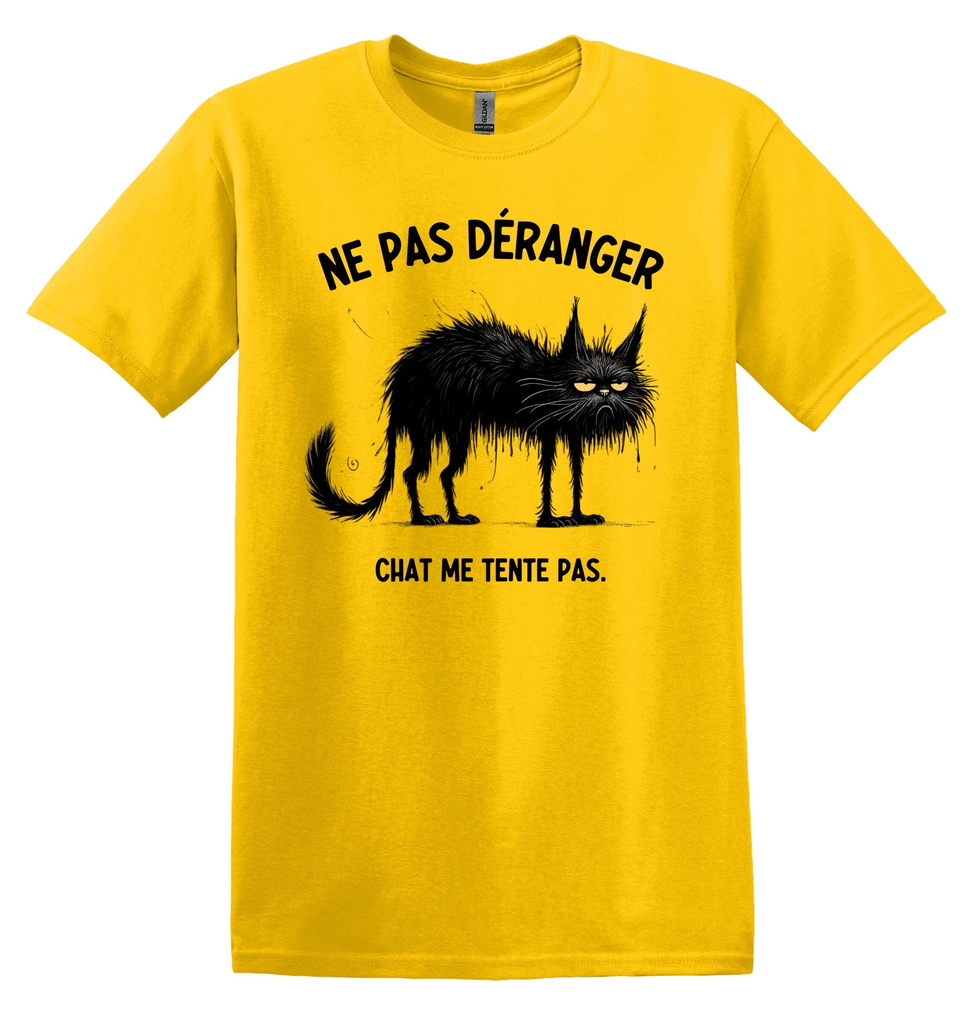 T-Shirt Ne pas déranger, chat me tente pas