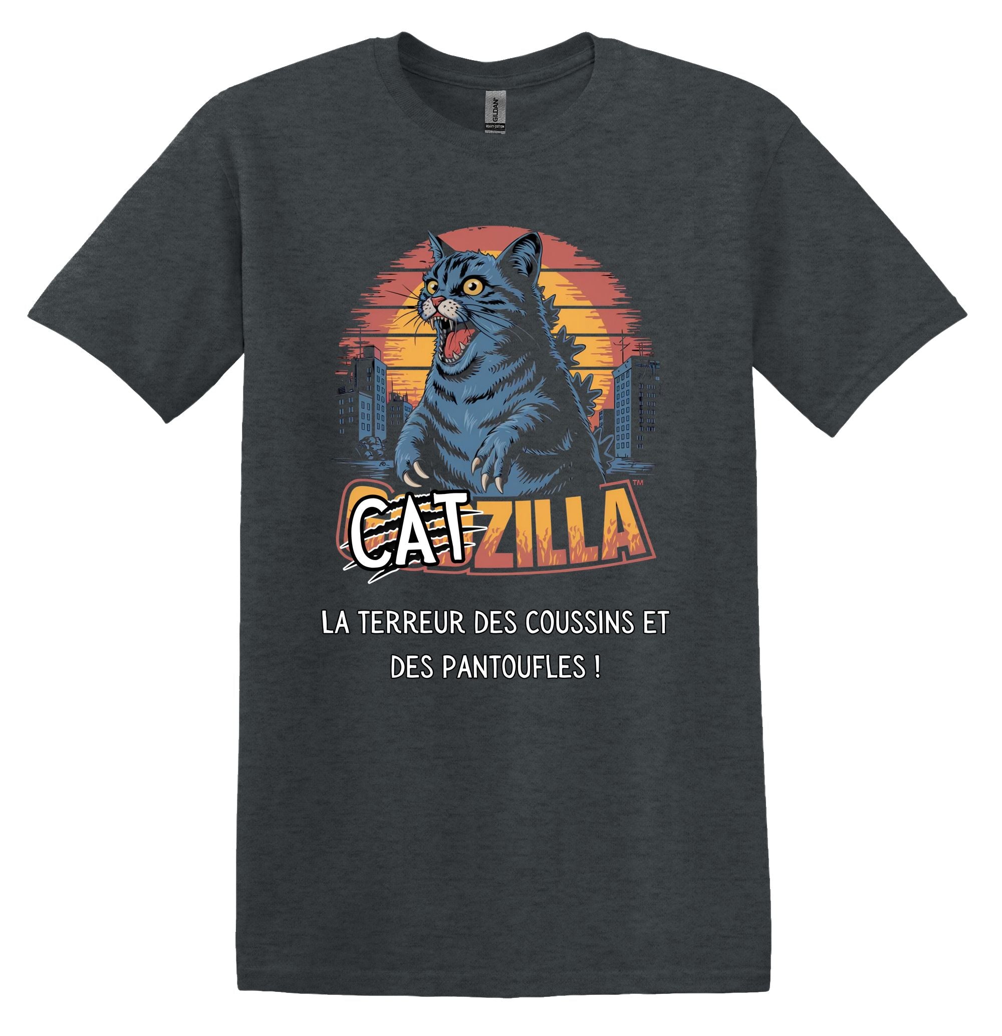 T-Shirt Catzilla la terreur des pantoufles