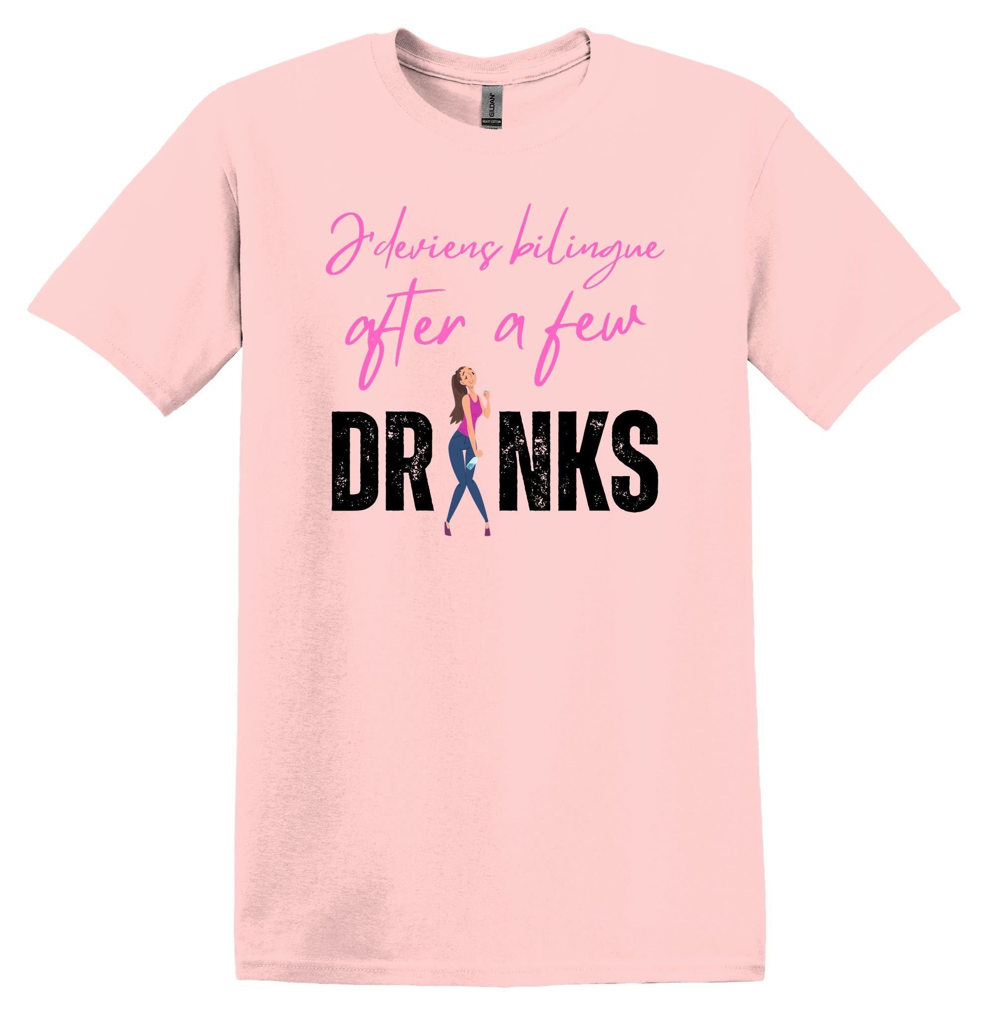 T-Shirt J'deviens bilingue after a few drinks