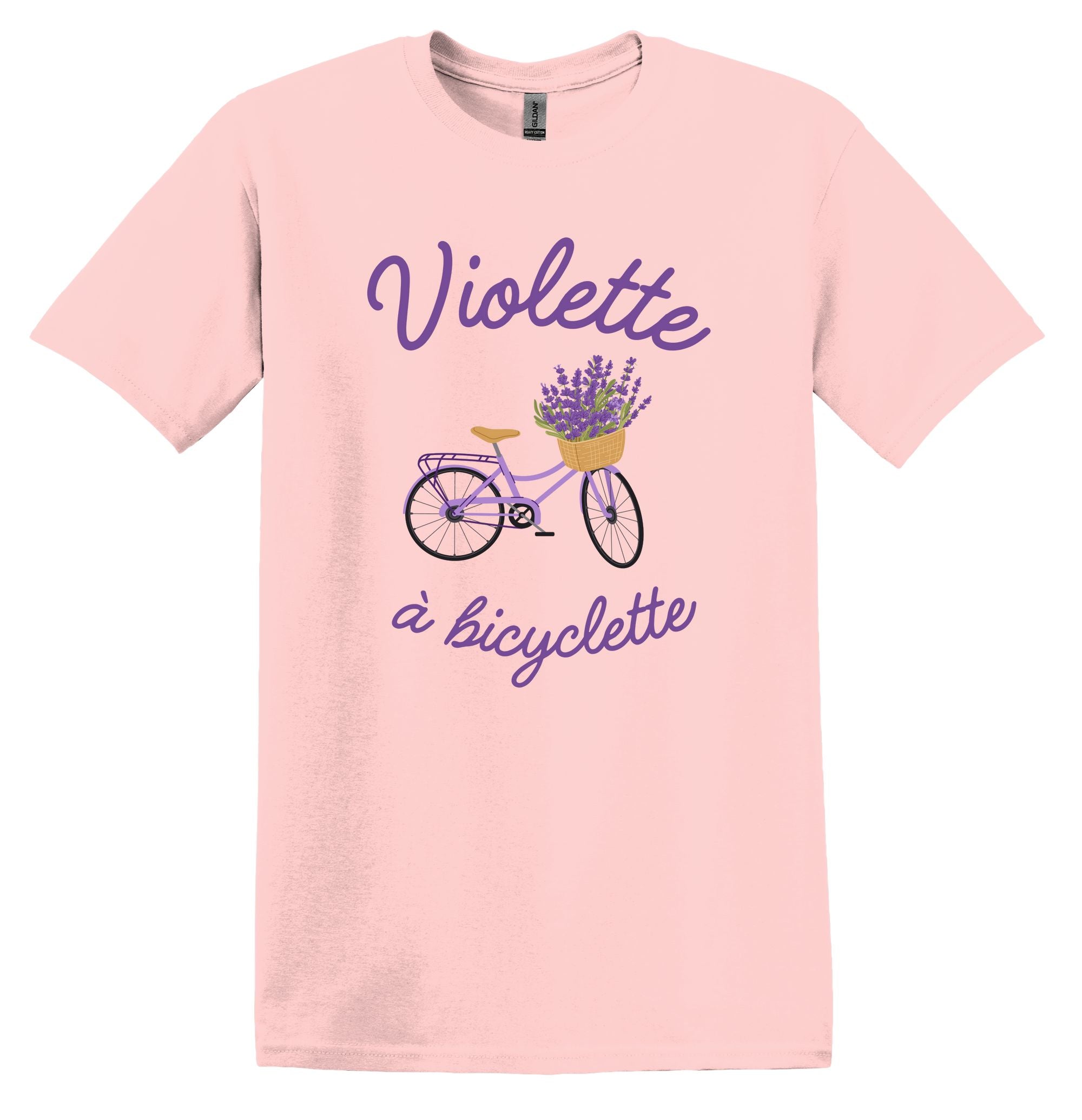 T-Shirt Violette à bicyclette