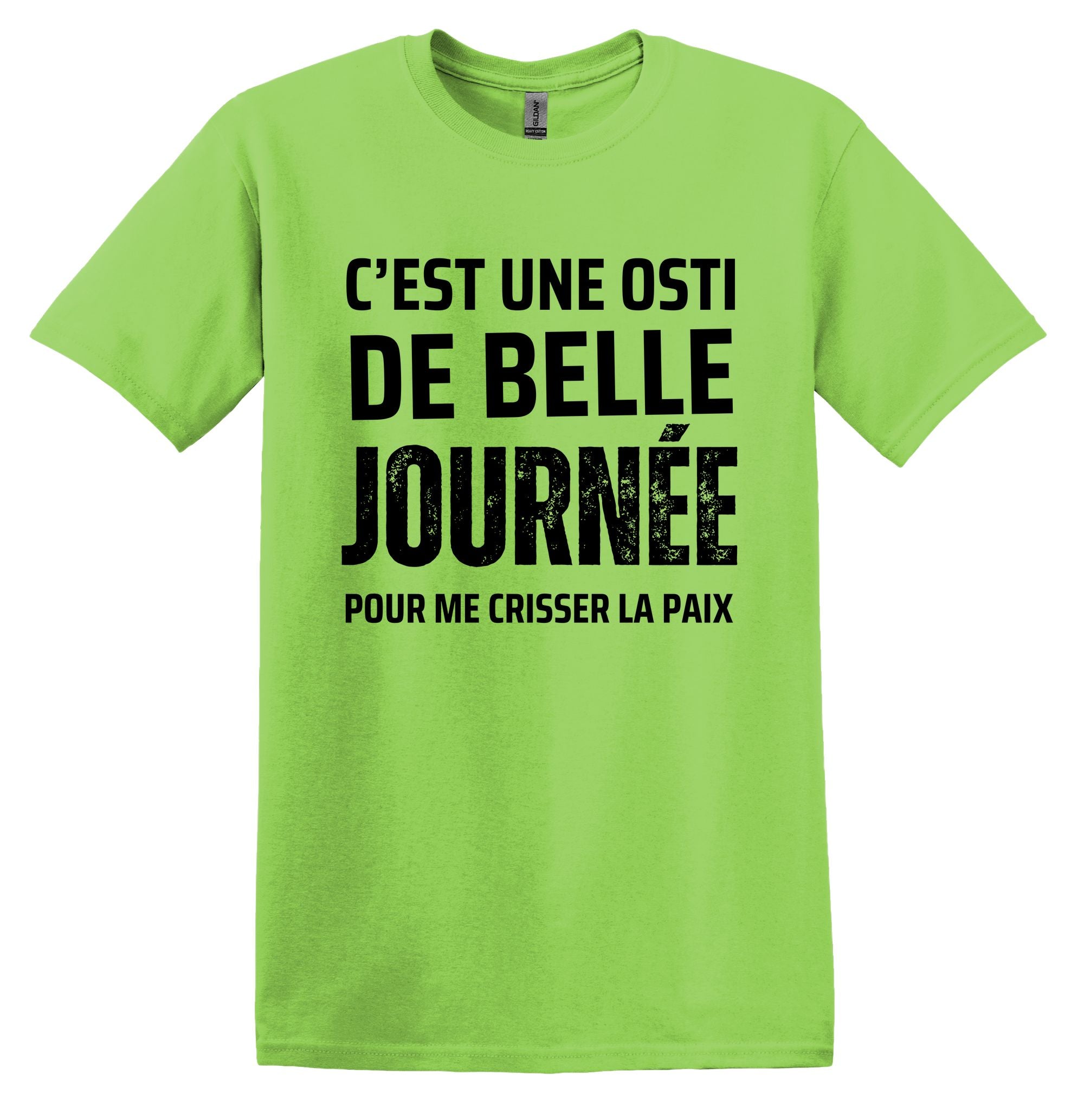 T-Shirt C'est une osti de belle journée pour me crisser la paix