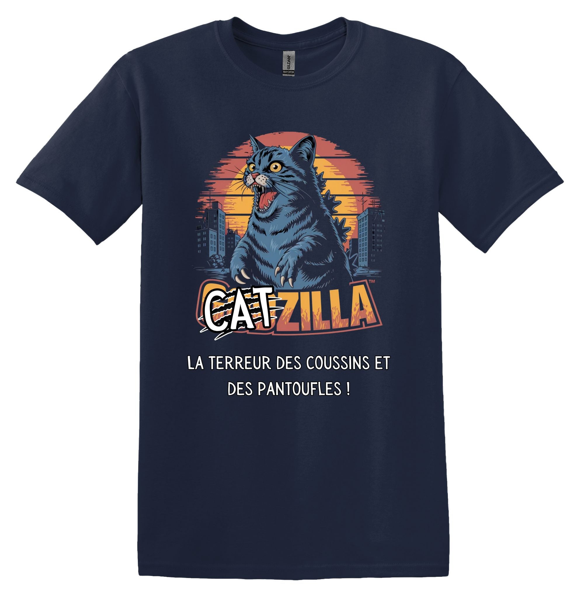 T-Shirt Catzilla la terreur des pantoufles