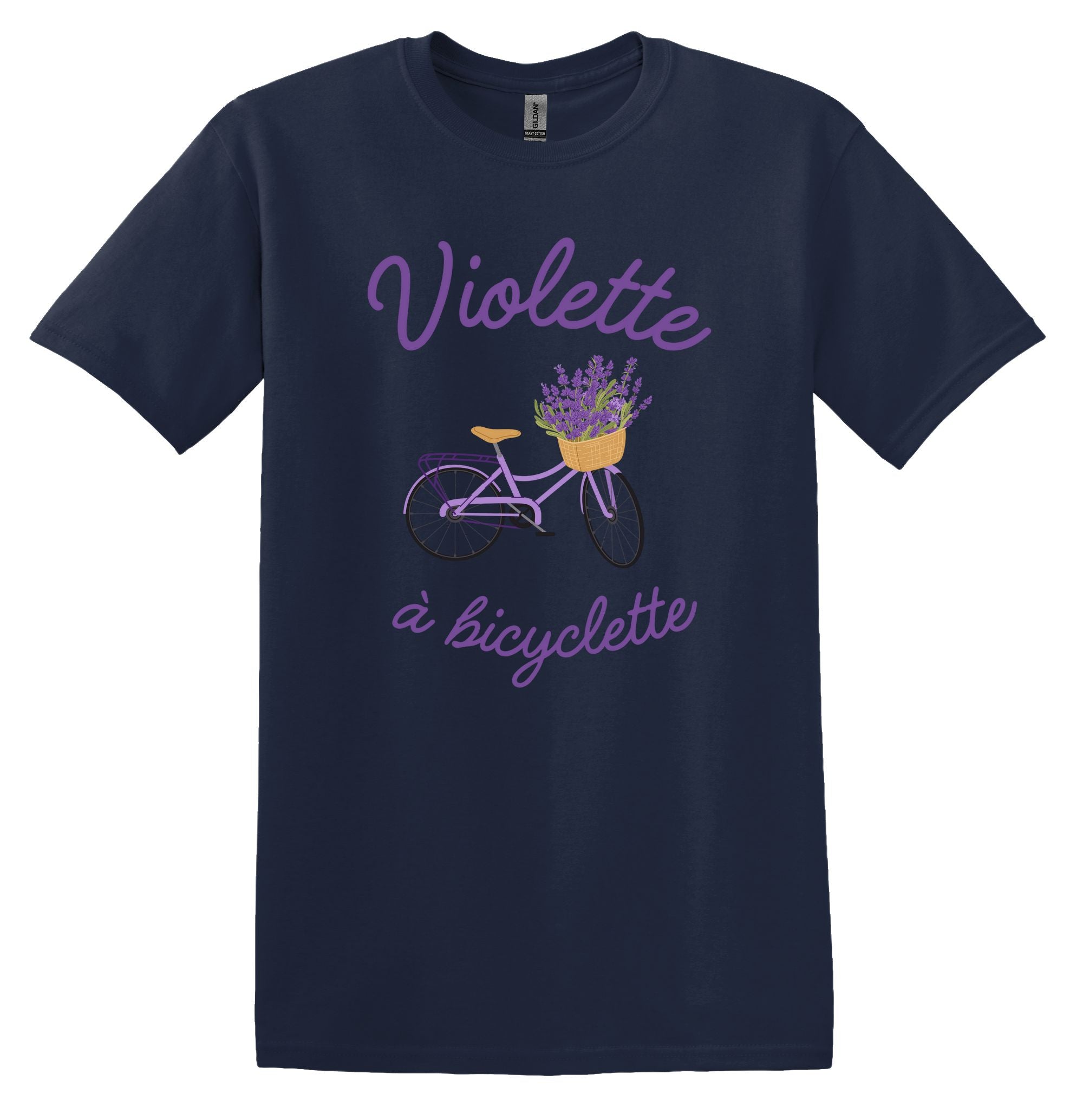 T-Shirt Violette à bicyclette