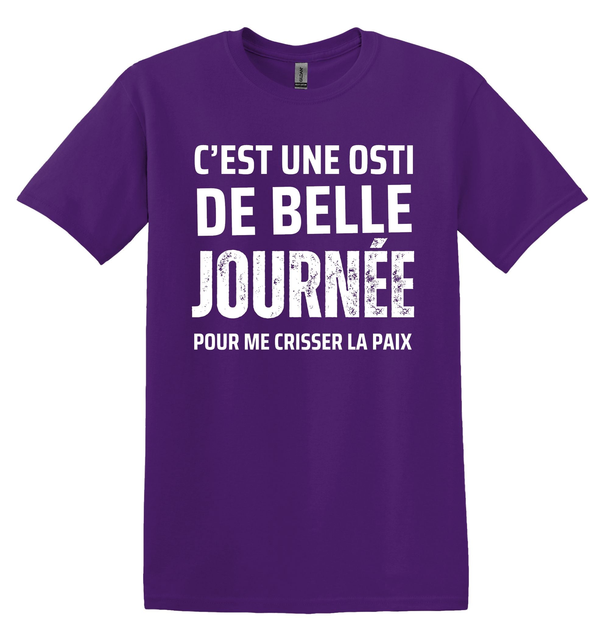 T-Shirt C'est une osti de belle journée pour me crisser la paix