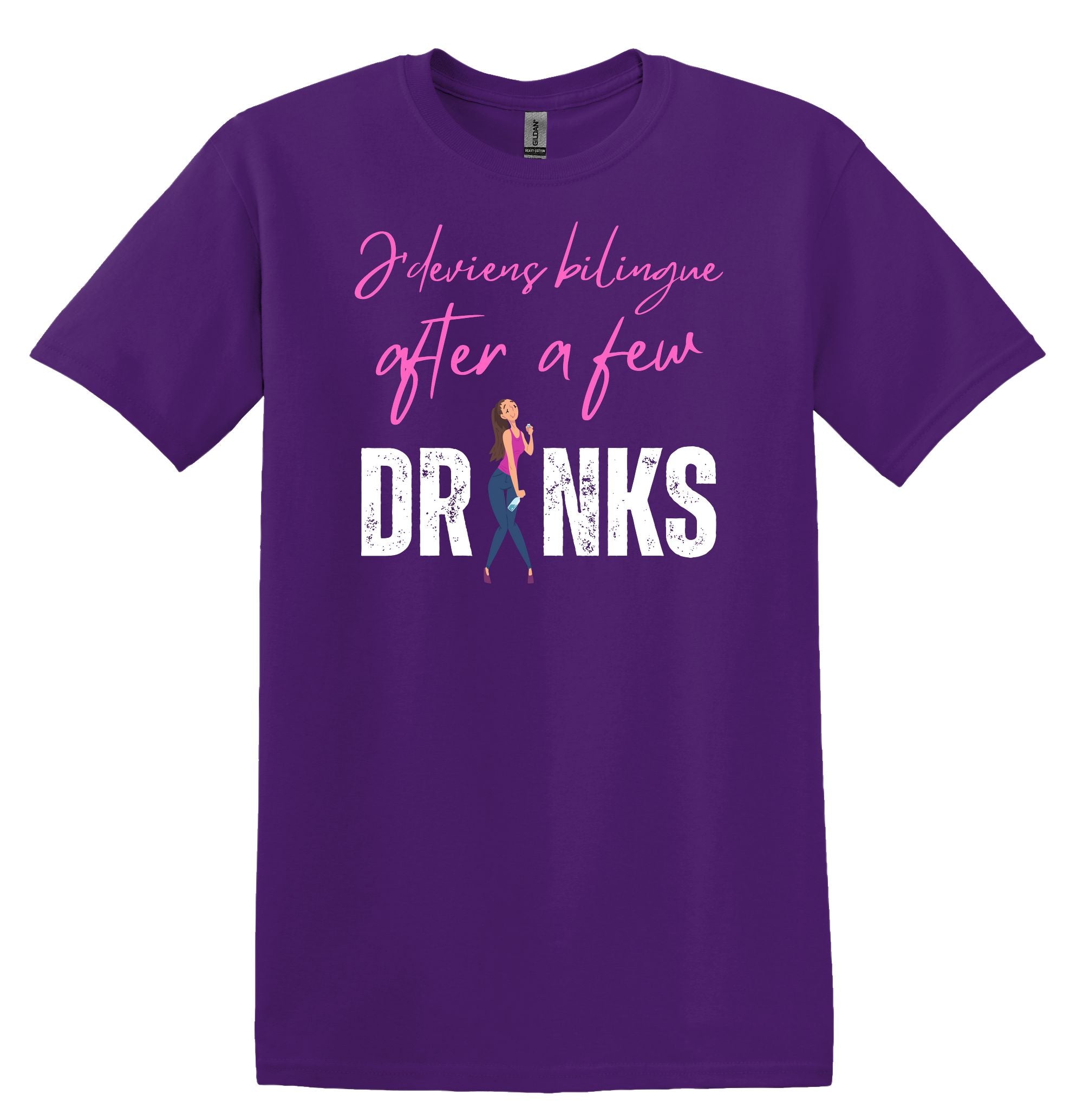 T-Shirt J'deviens bilingue after a few drinks
