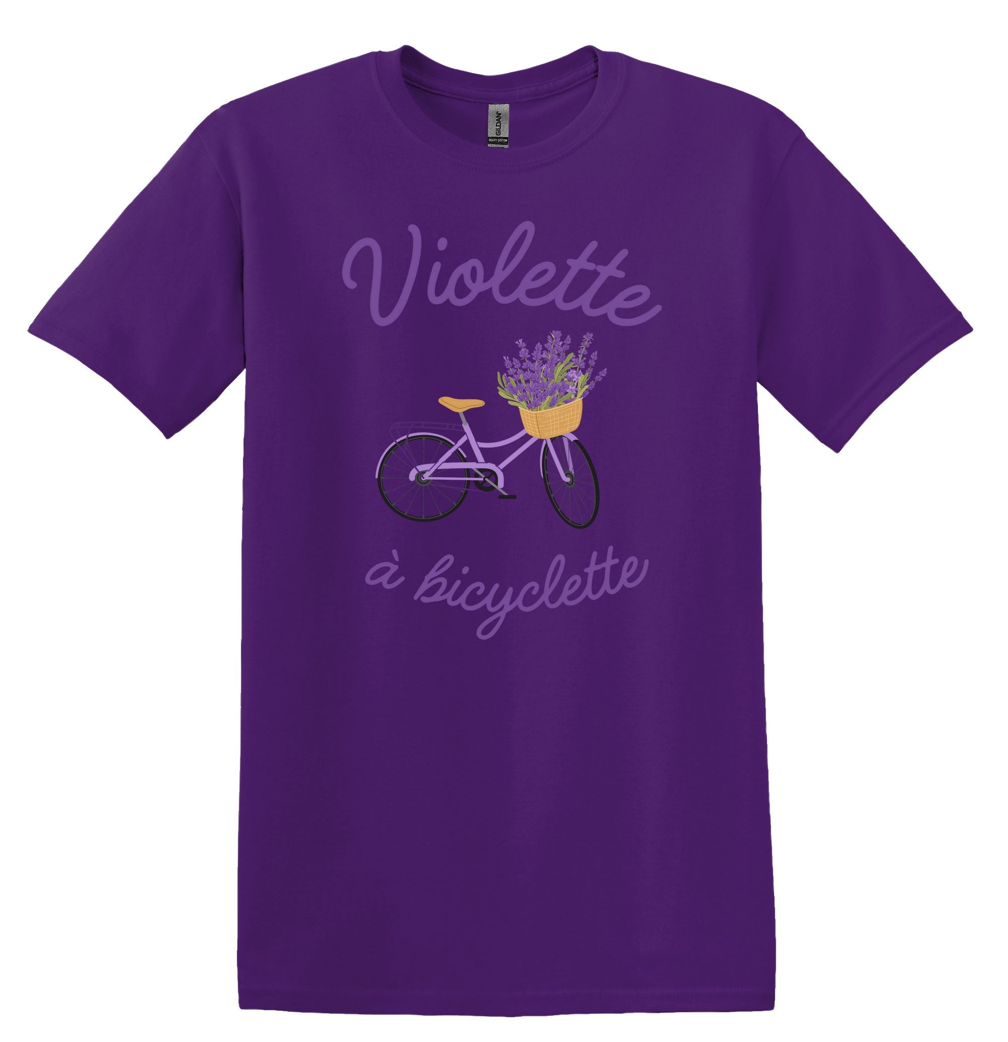 T-Shirt Violette à bicyclette