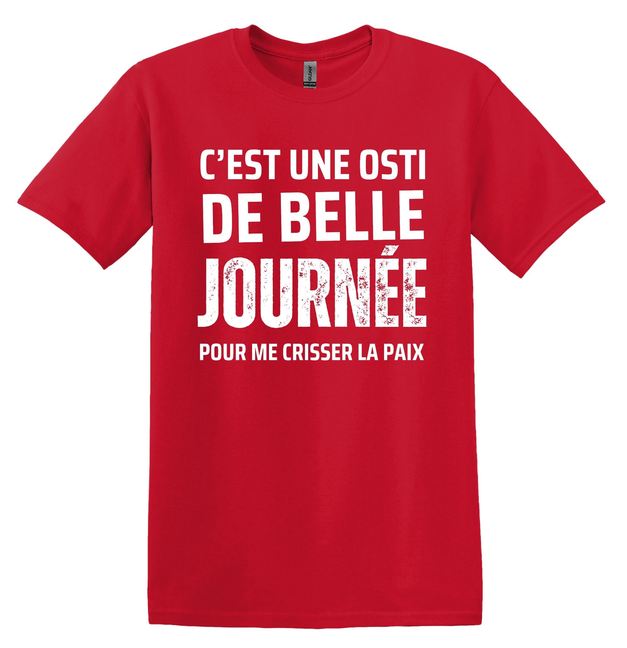 T-Shirt C'est une osti de belle journée pour me crisser la paix