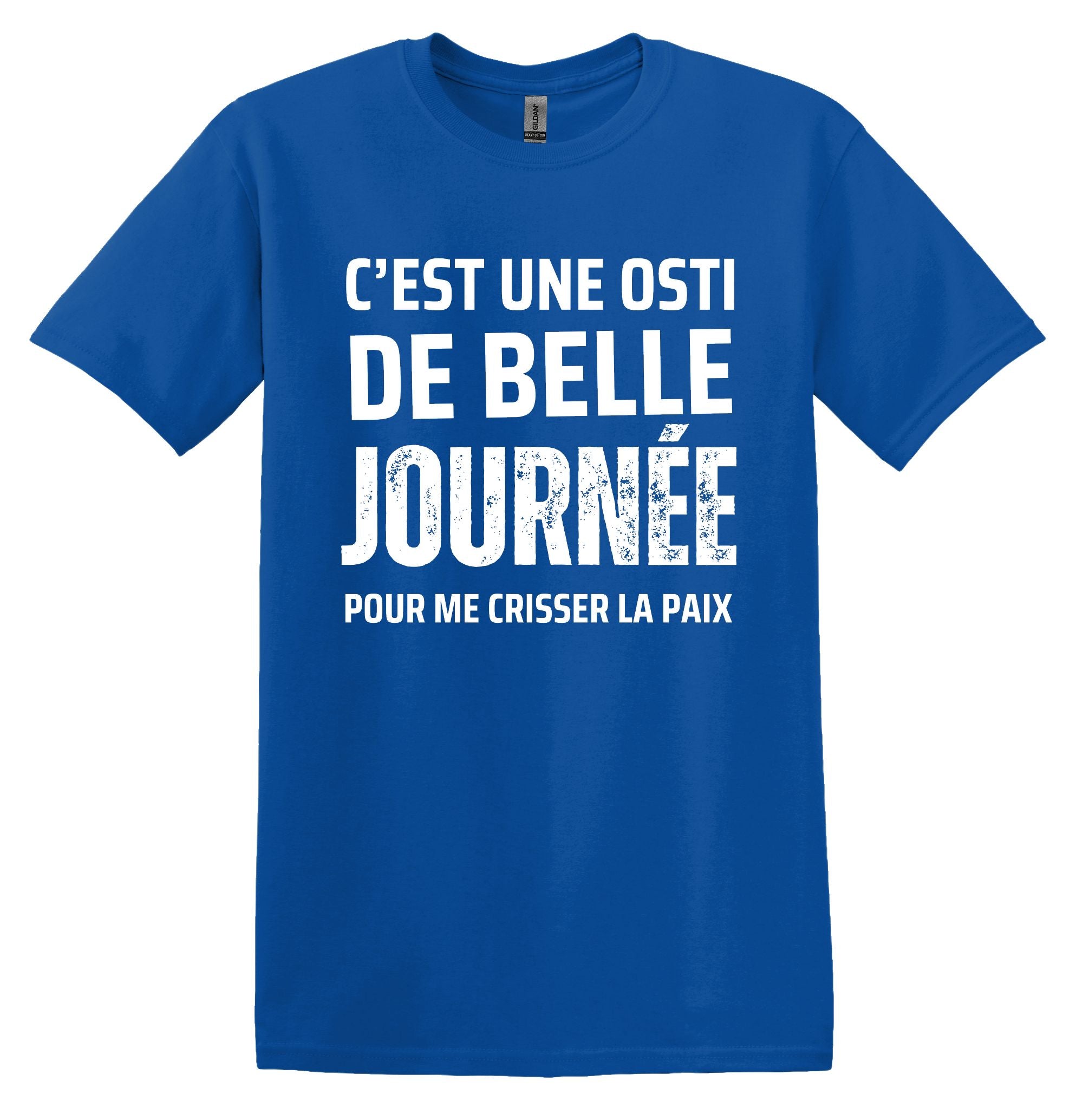 T-Shirt C'est une osti de belle journée pour me crisser la paix