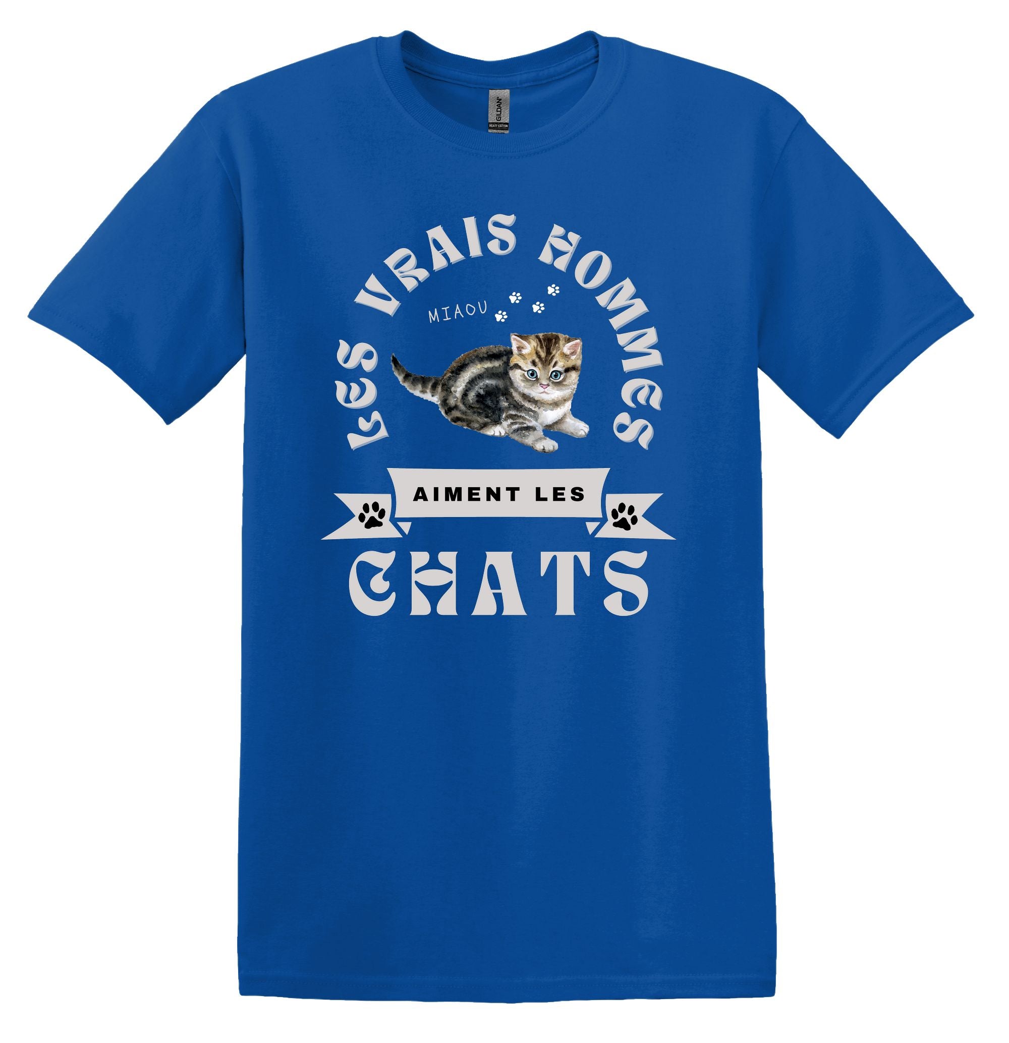 T-Shirt Les vrais hommes aiment les chats