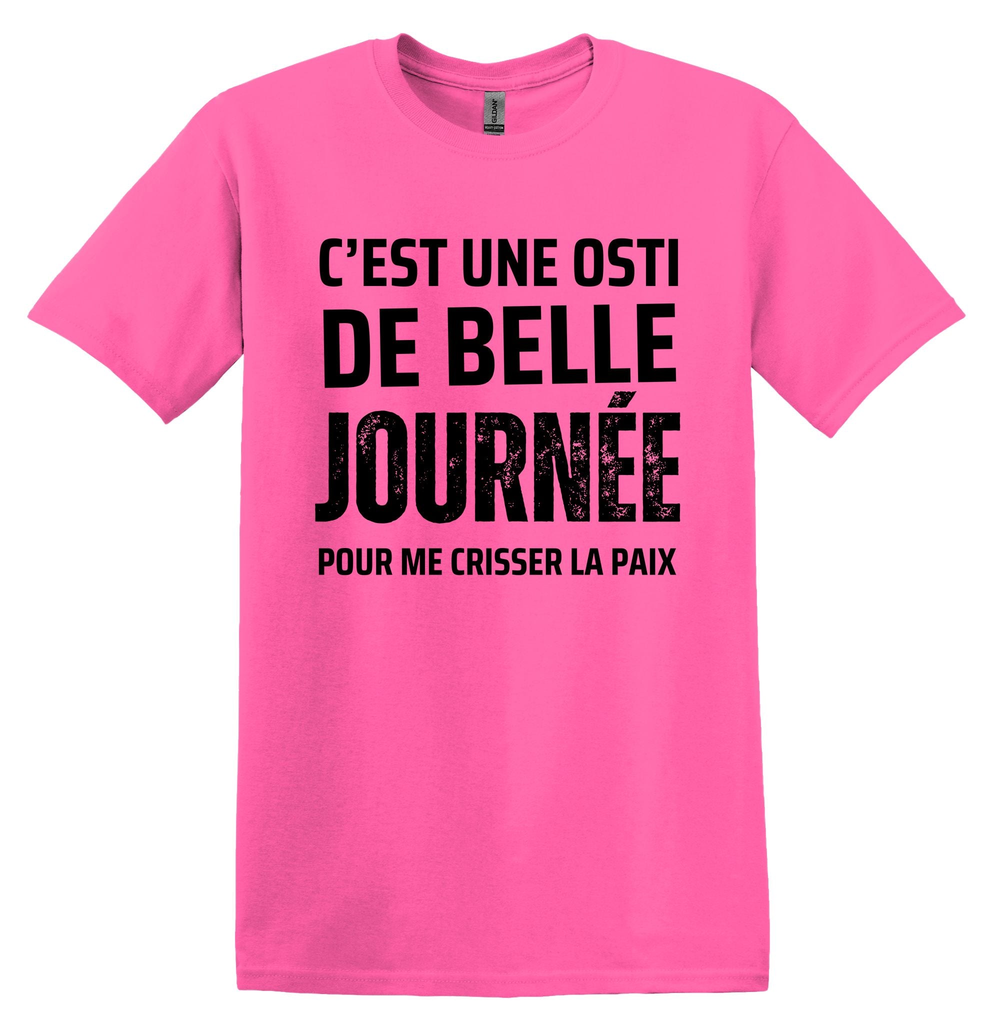 T-Shirt C'est une osti de belle journée pour me crisser la paix