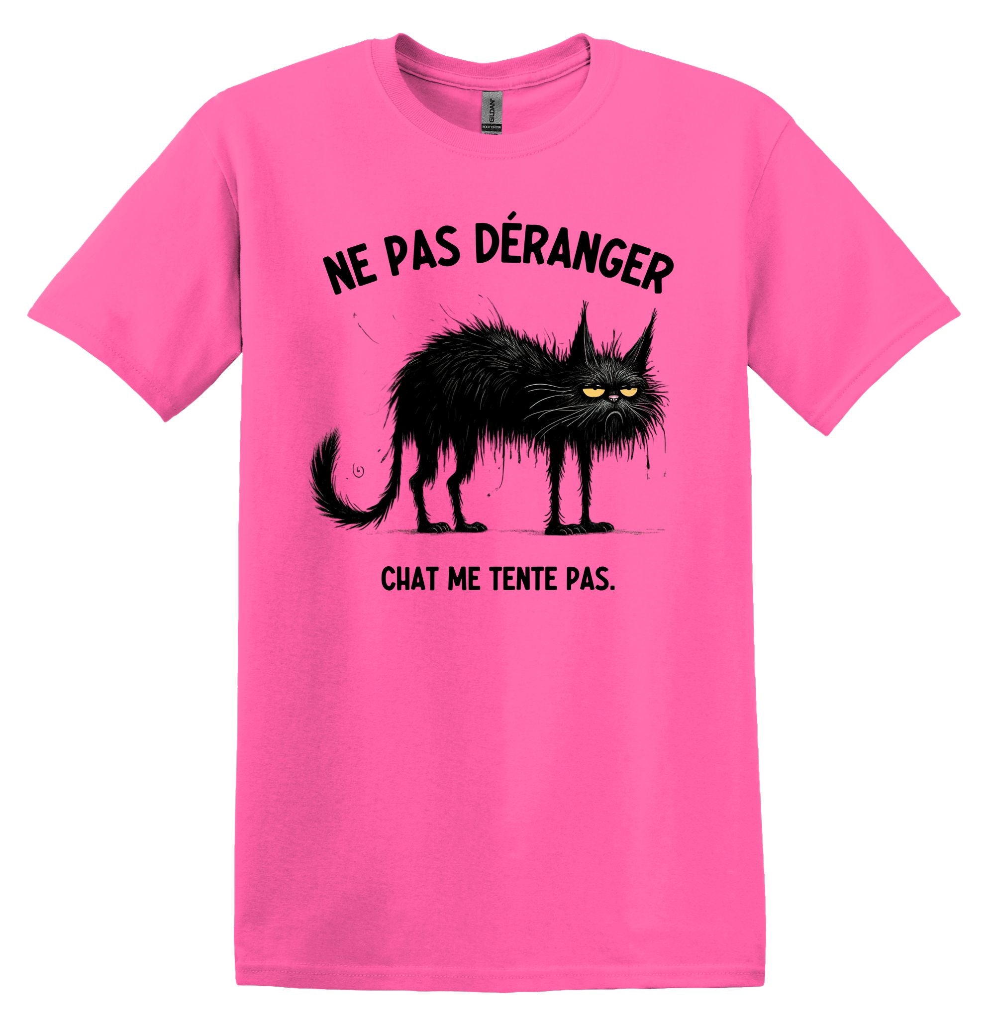 T-Shirt Ne pas déranger, chat me tente pas