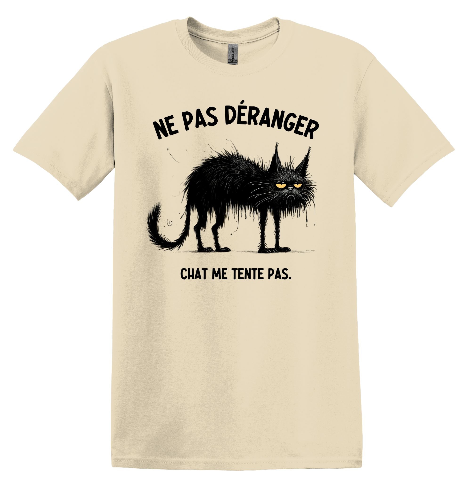 T-Shirt Ne pas déranger, chat me tente pas