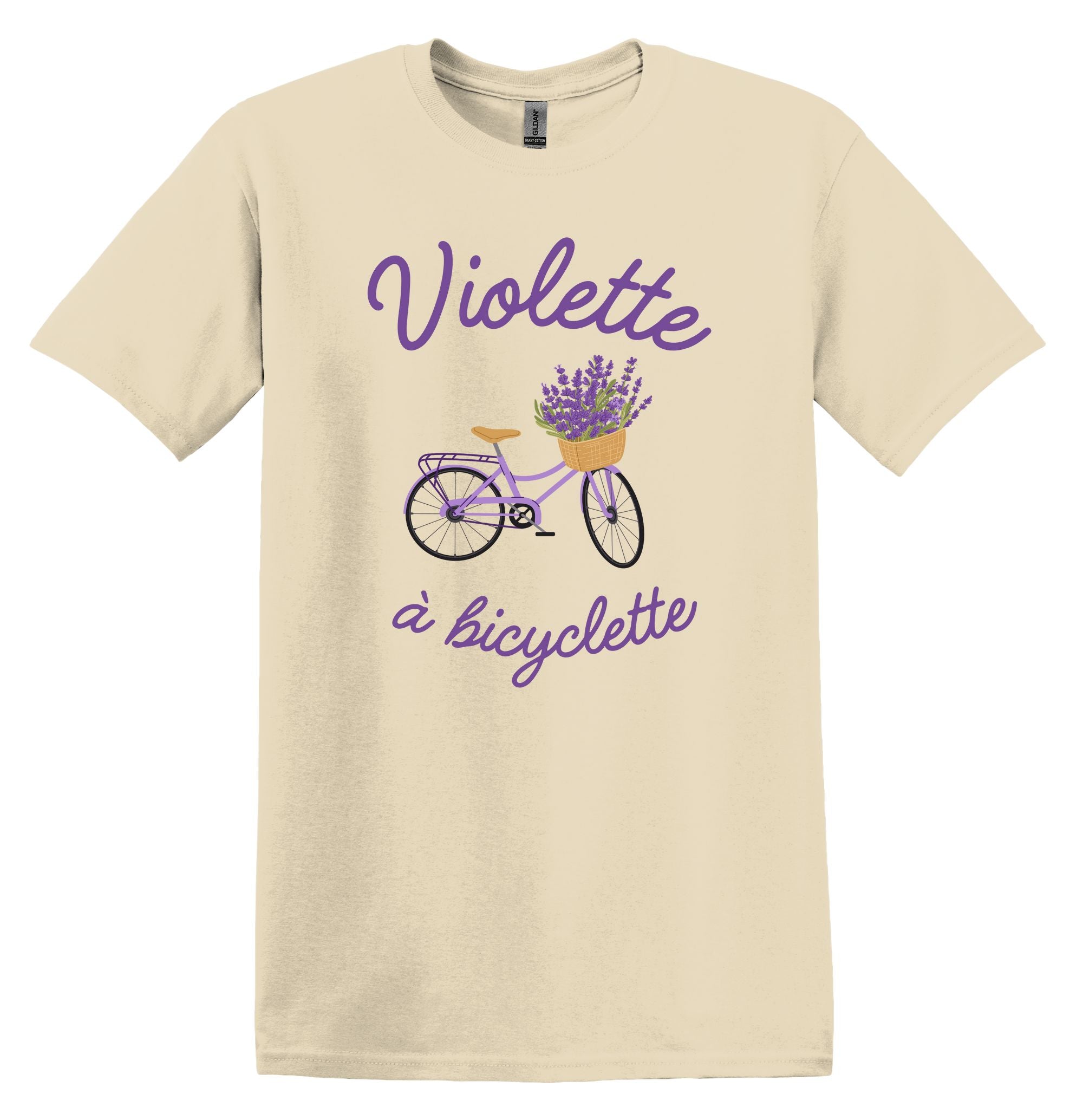 T-Shirt Violette à bicyclette