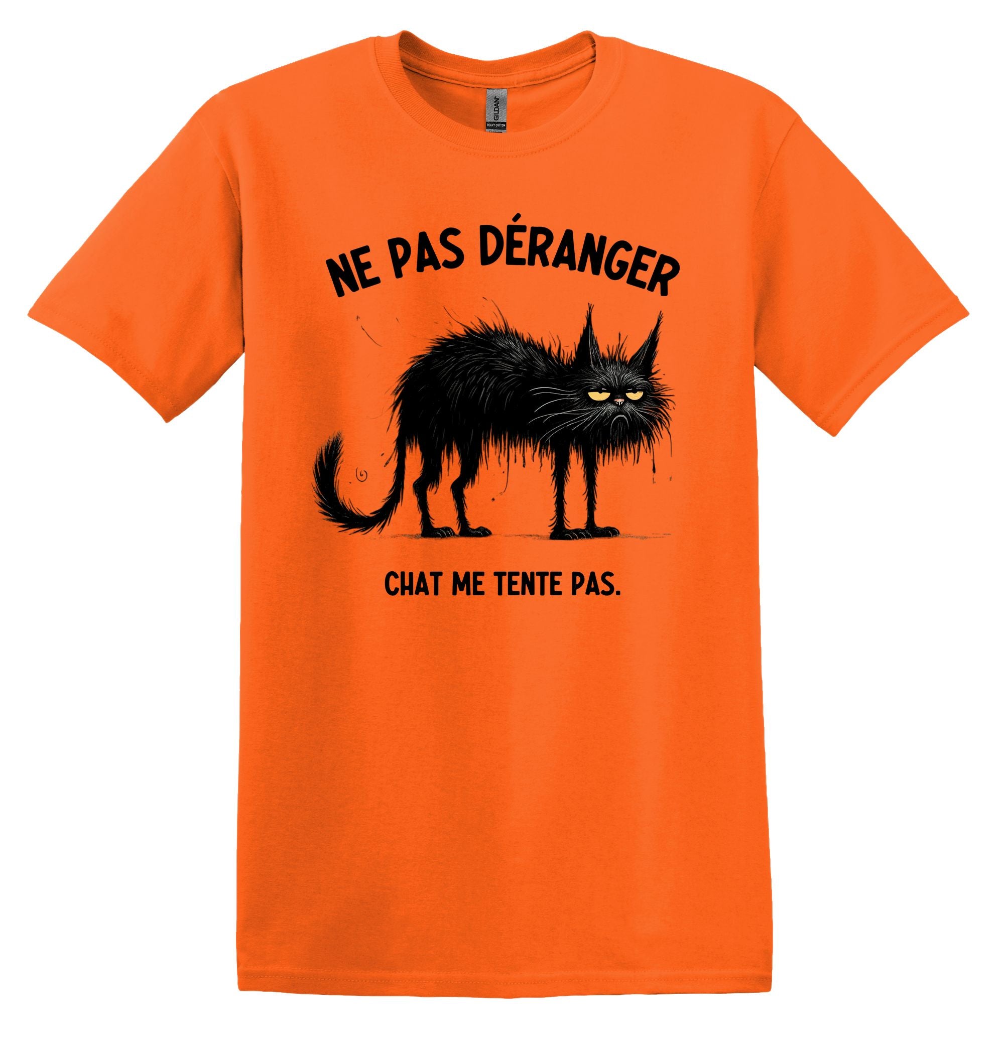 T-Shirt Ne pas déranger, chat me tente pas