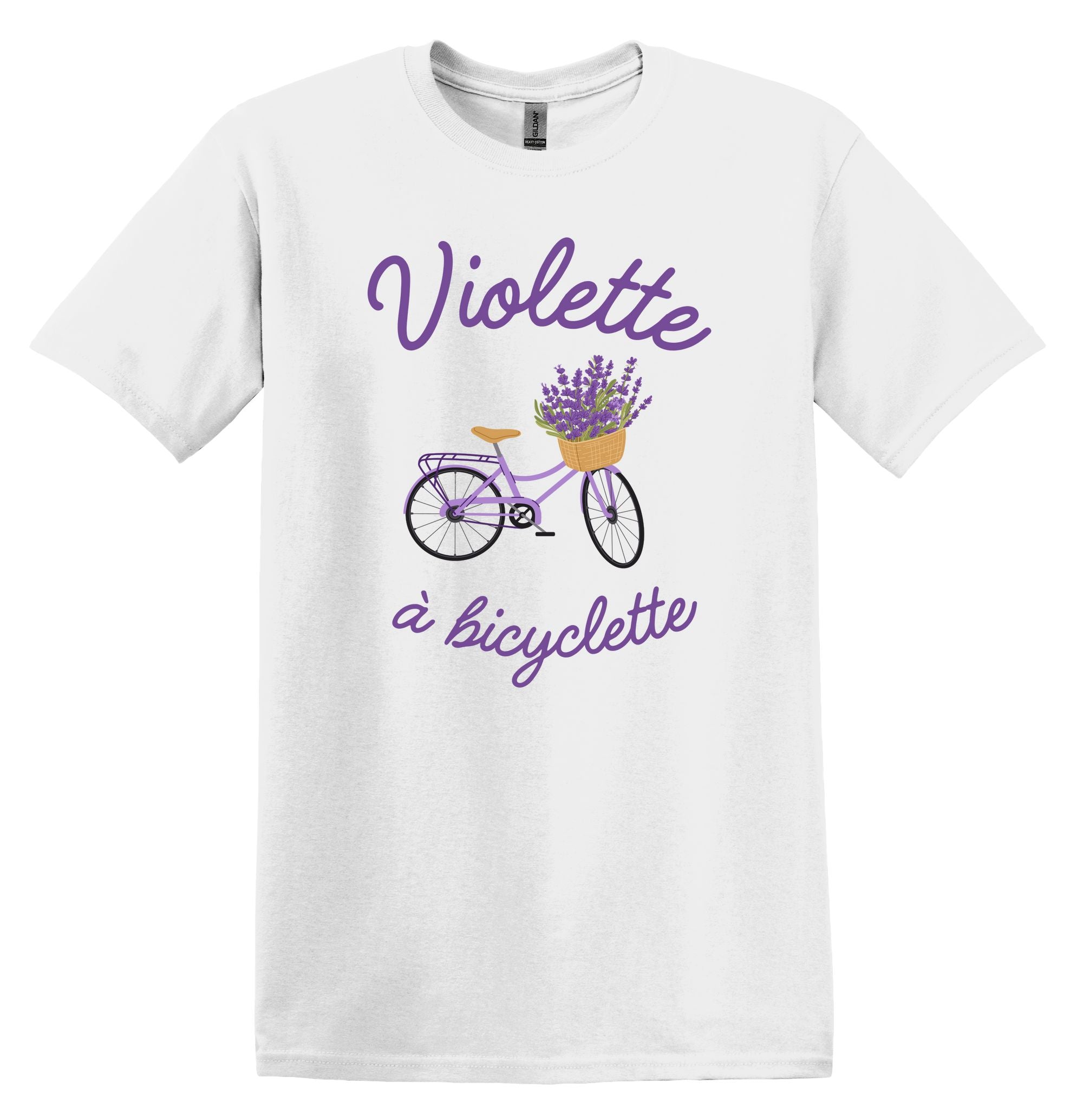 T-Shirt Violette à bicyclette