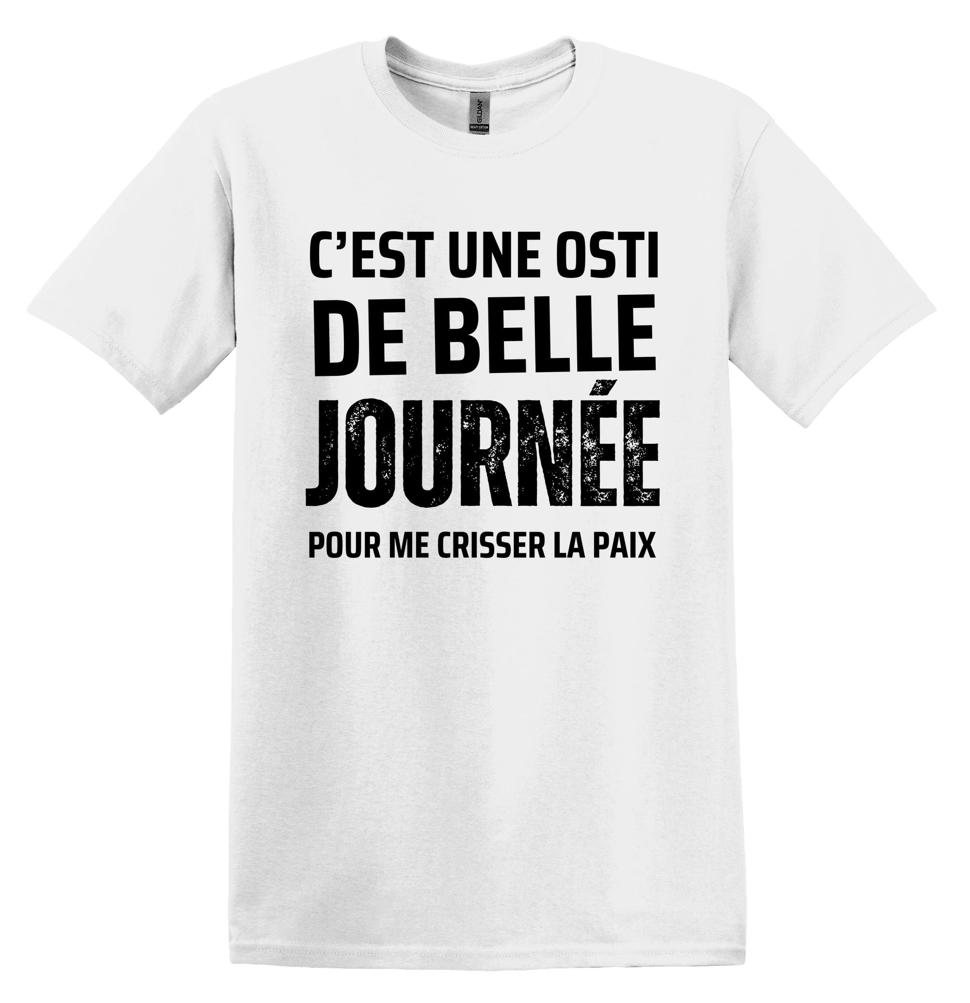 T-Shirt C'est une osti de belle journée pour me crisser la paix