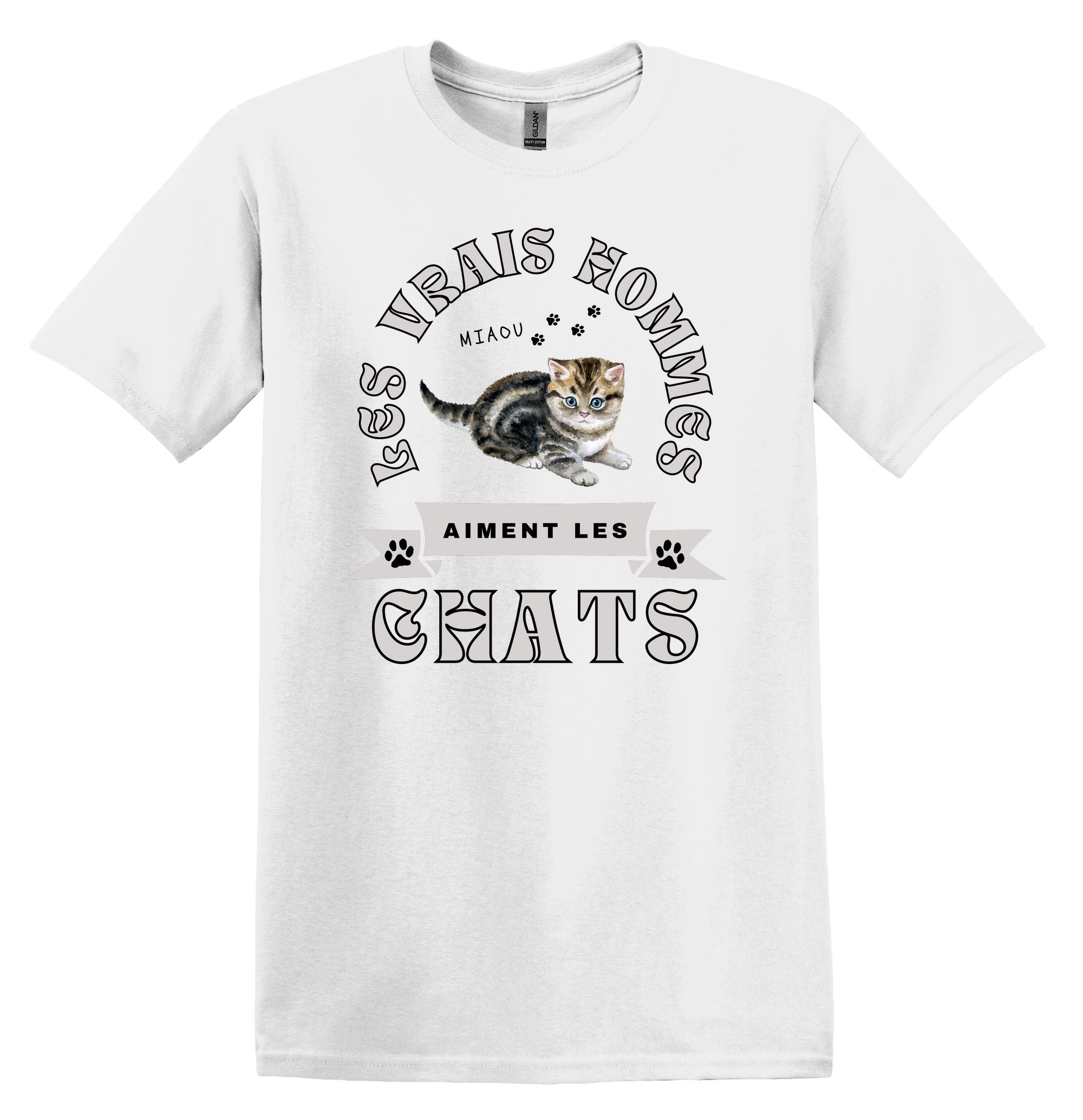 T-Shirt Les vrais hommes aiment les chats