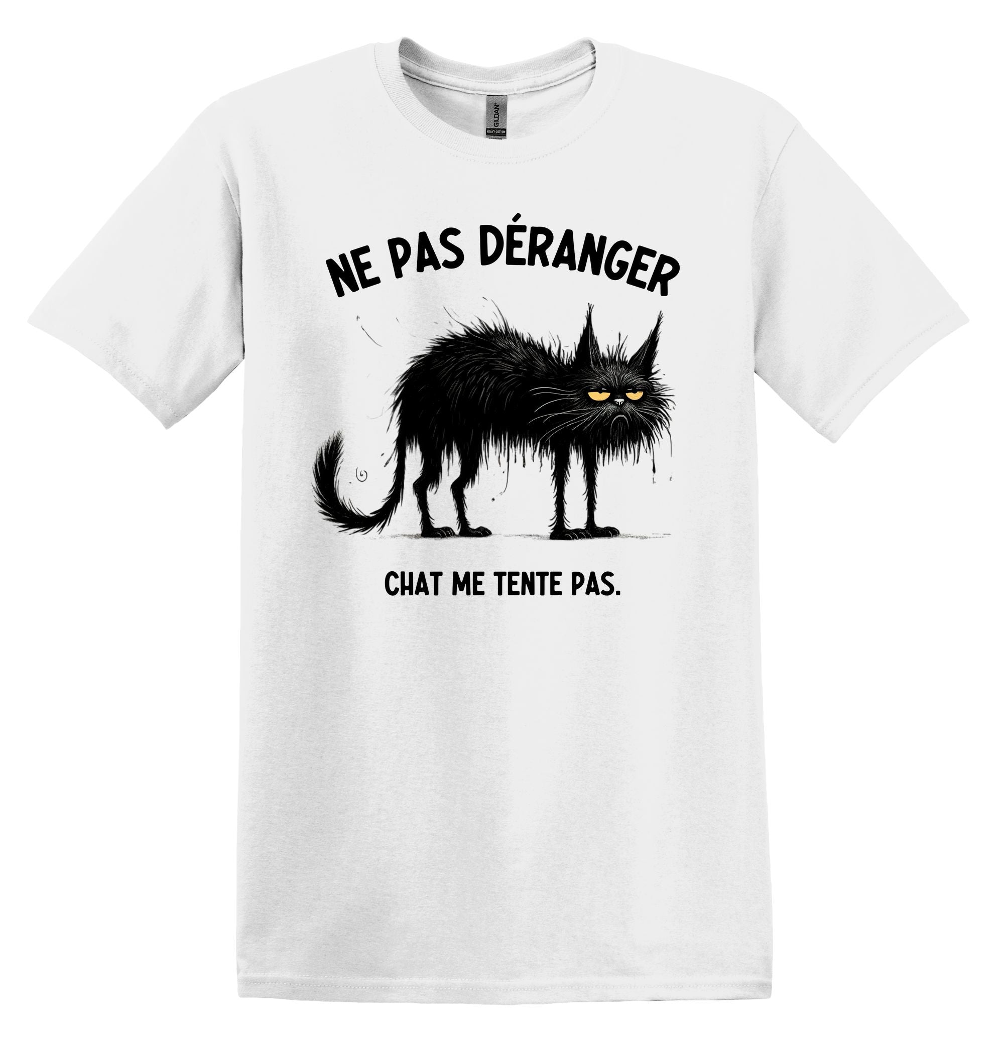 T-Shirt Ne pas déranger, chat me tente pas