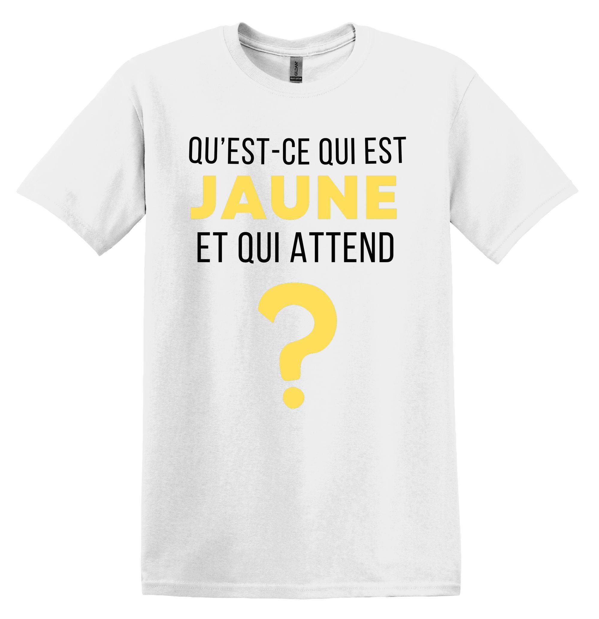 T-Shirt Qu'est ce qui est jaune et qui attend