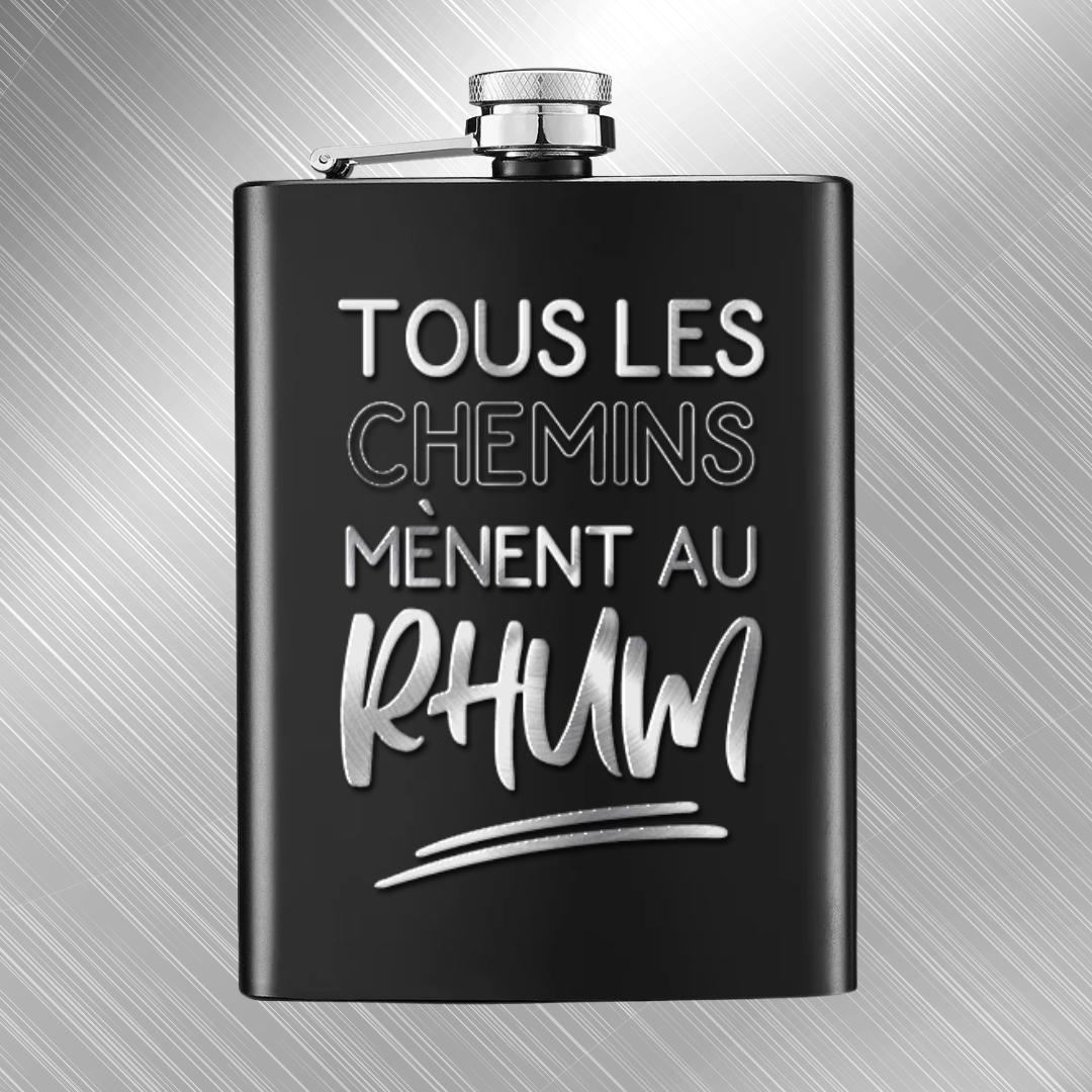 Flasque Tous les chemins mènent au rhum