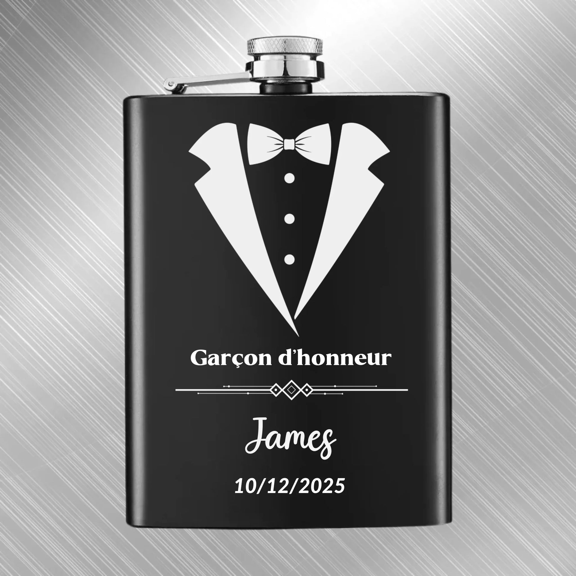 FLASQUE ALCOOL STAINLESS BLACK
