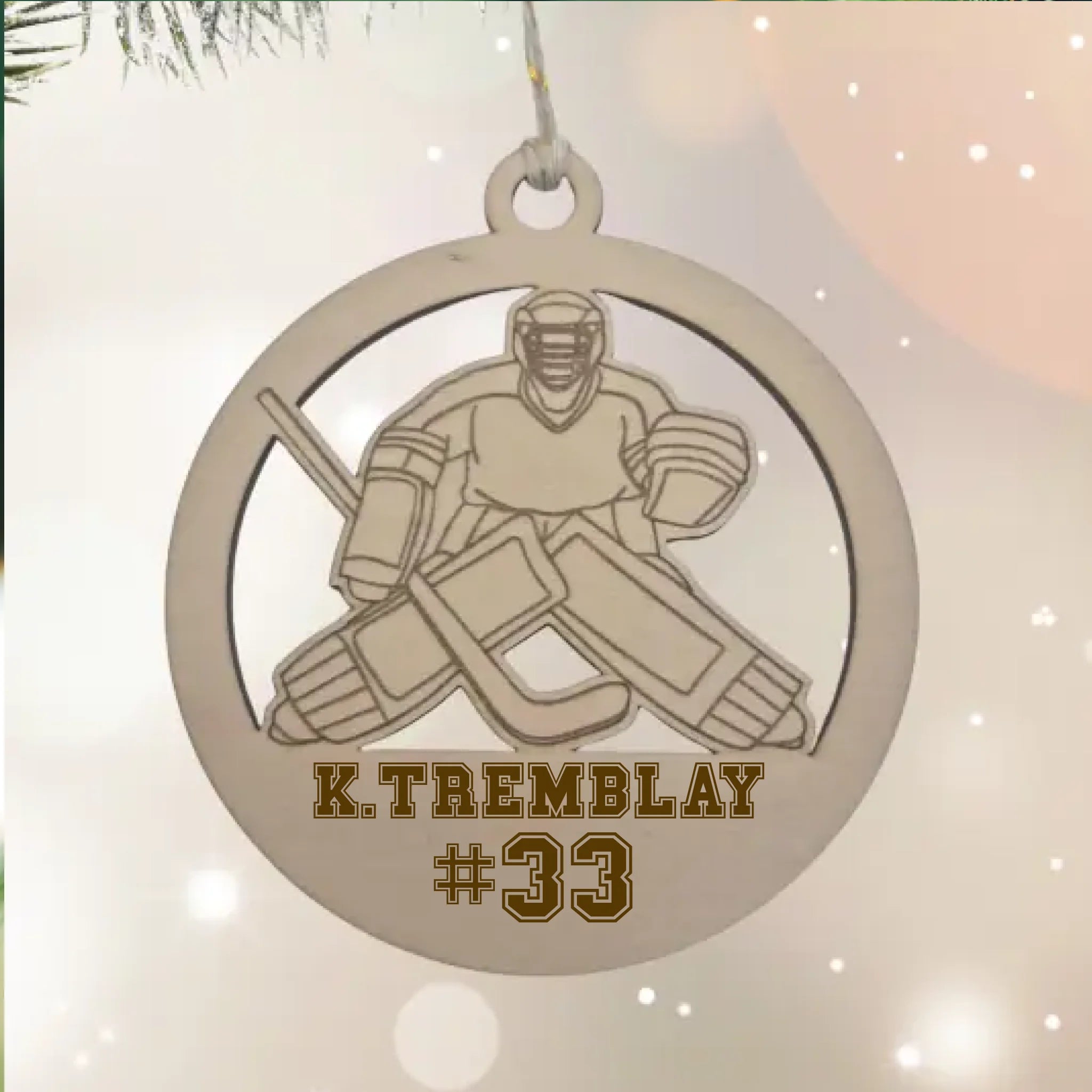 Ornement de Noël Personnalisable - Le gardien de but ( DIY Coloriage ) copy