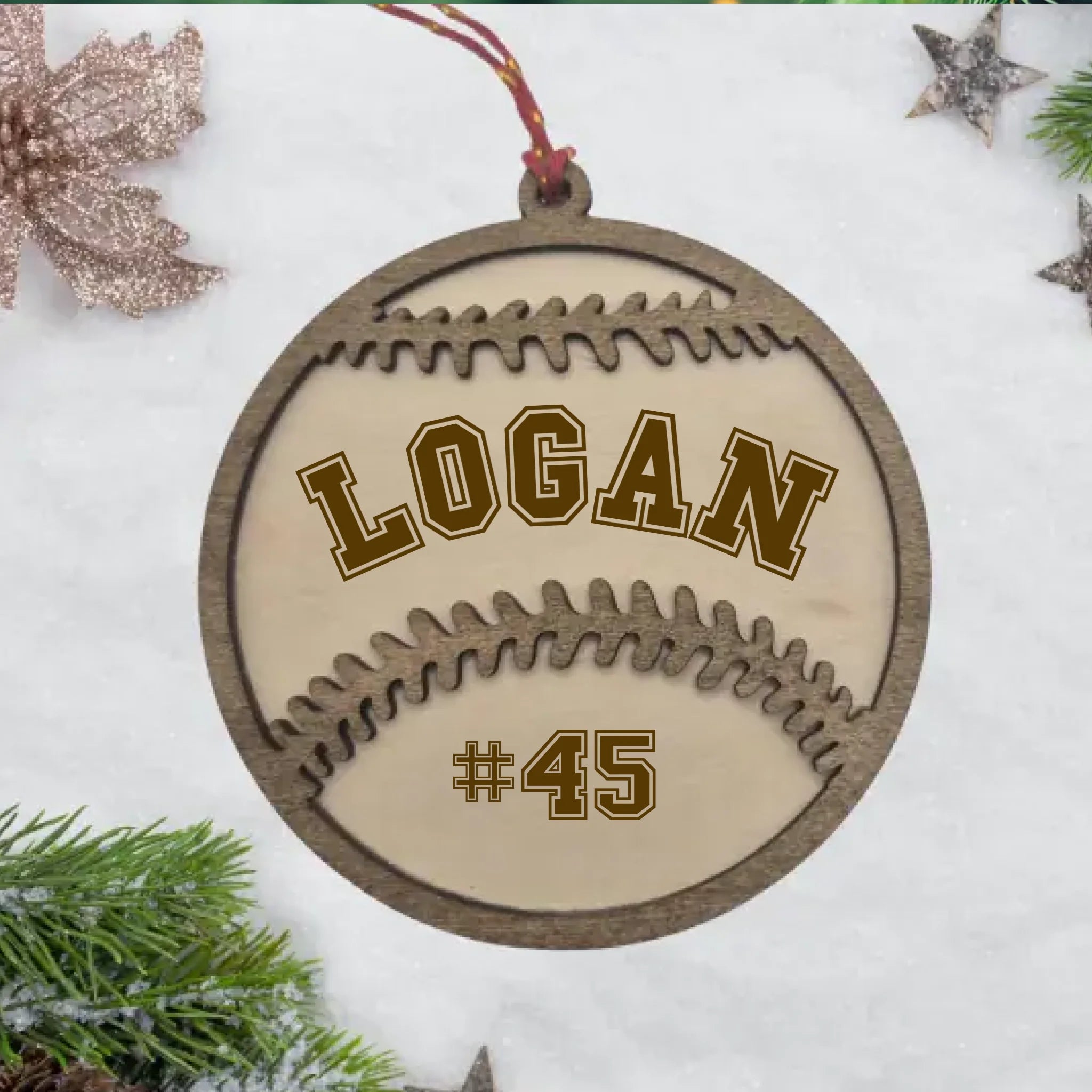 Ornement de Noël Personnalisable - Le joueur de baseball