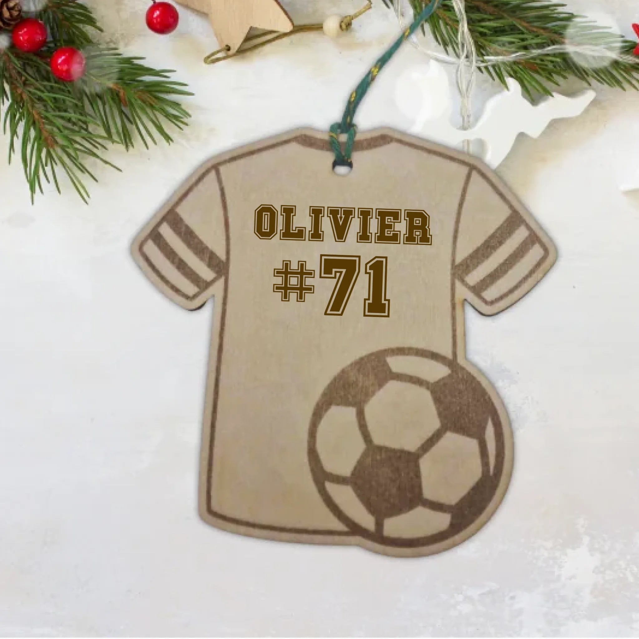 Ornement de Noël Personnalisable - Le joueur de Soccer