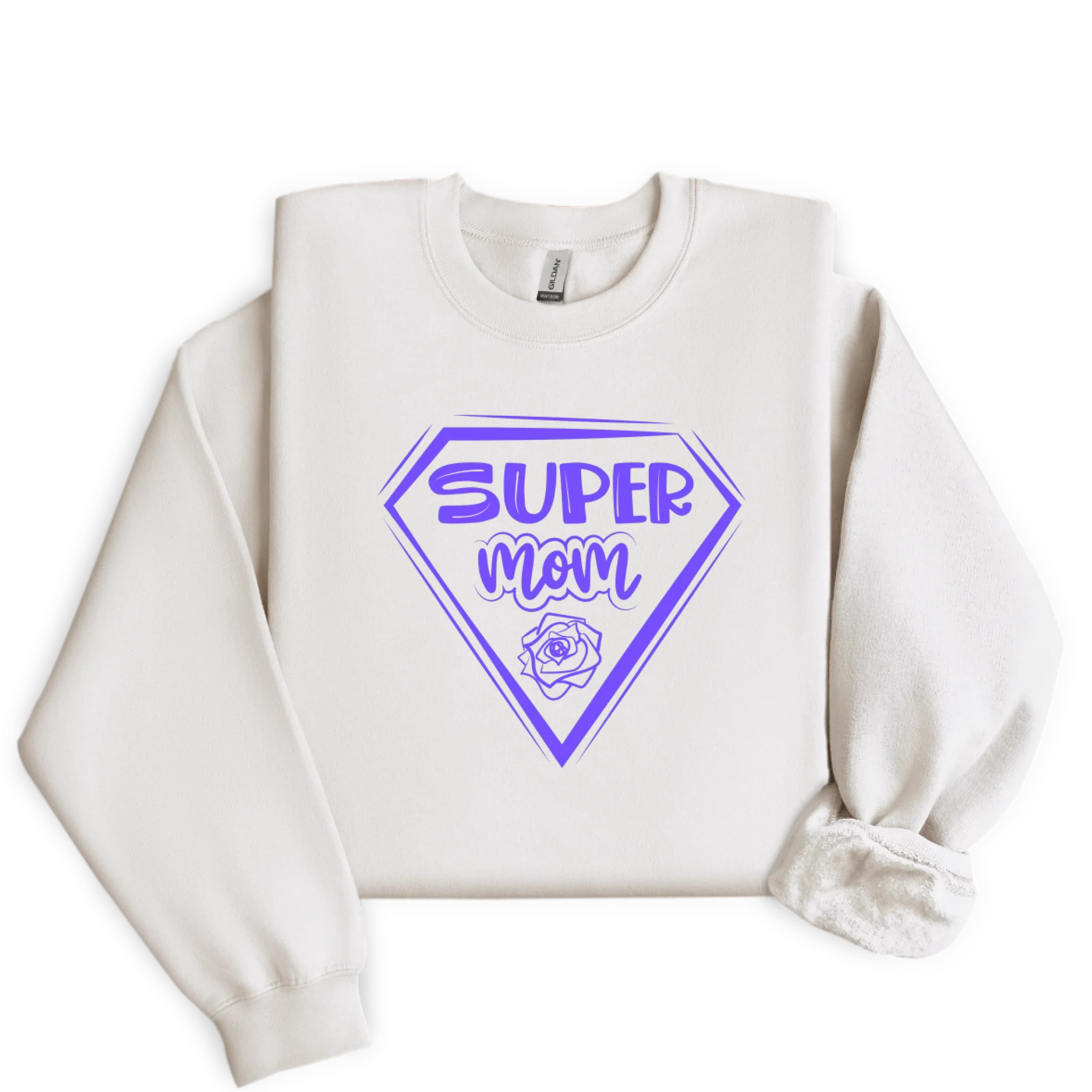 Sweatshirt Super Mom Fleur ( Personnalisable )