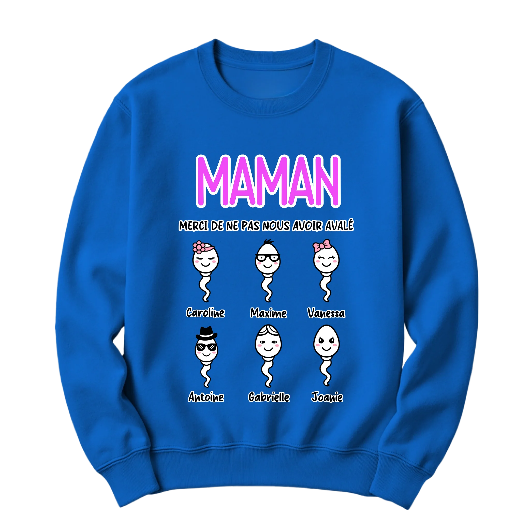 Crewneck Personnalisable Merci Maman de ne pas m'avoir avalé